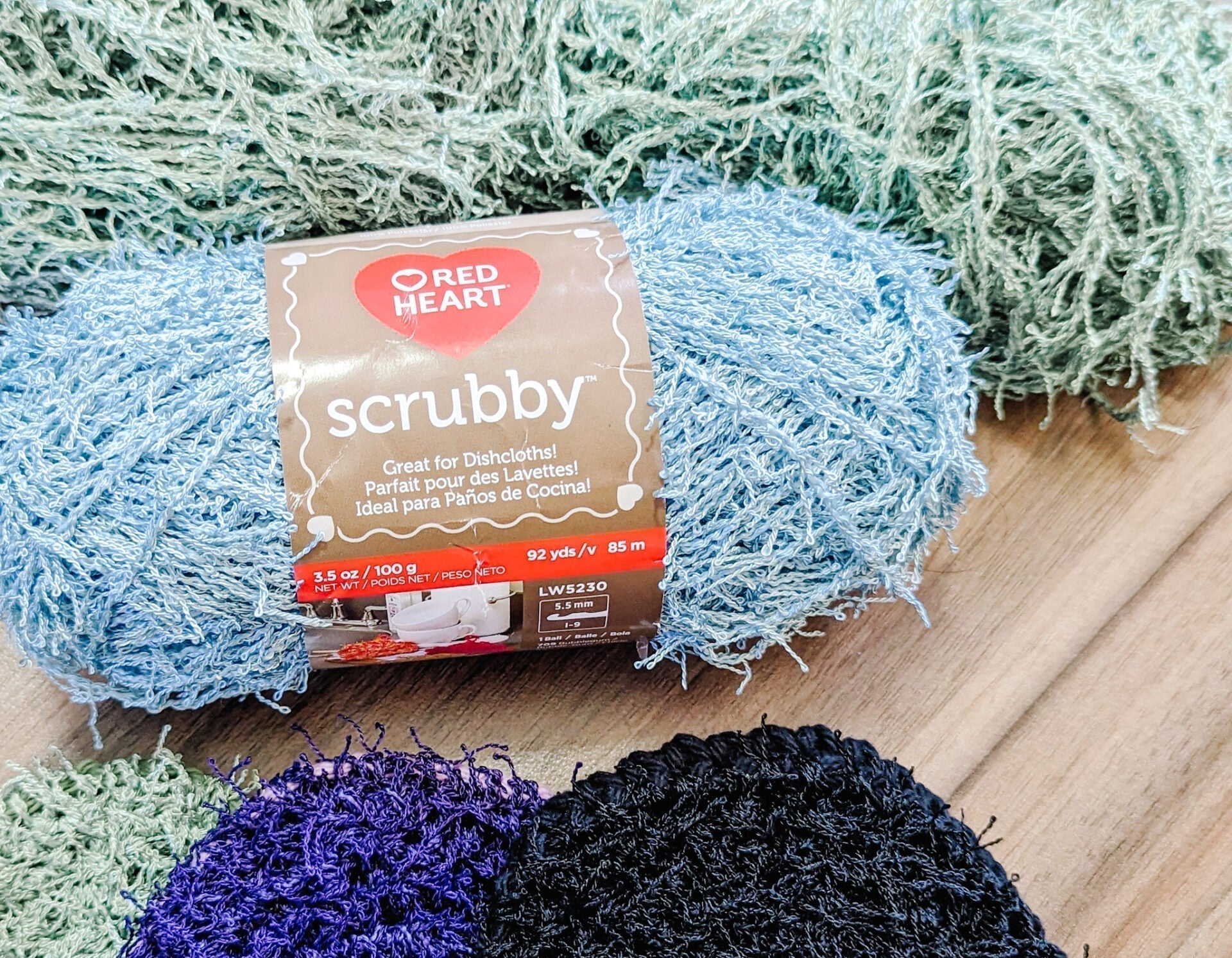 Red Heart Scrubby Yarn - A Review of Red Heart's Dishcloth Yarn - 99% Coffee