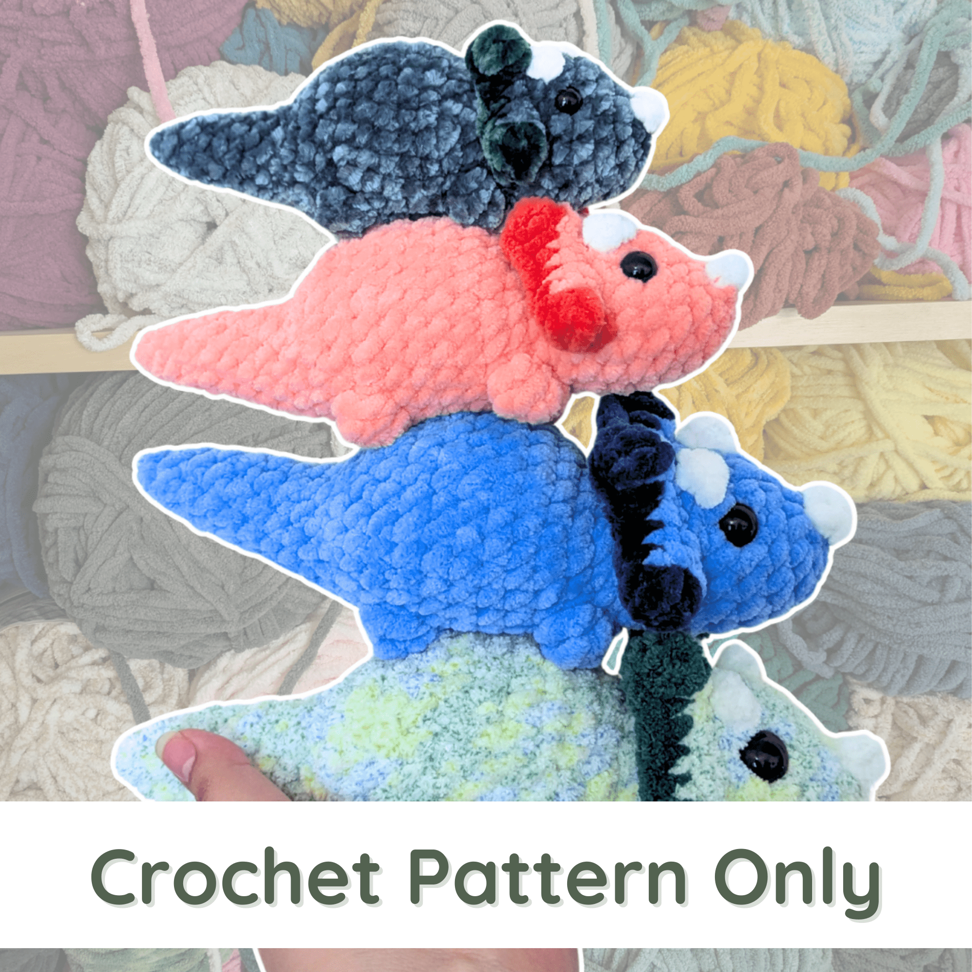 Crochet Pattern || Snoot the Triceratops - Small Dinosaur Cute and Easy Amigurumi Crochet Pattern - 99% Coffee