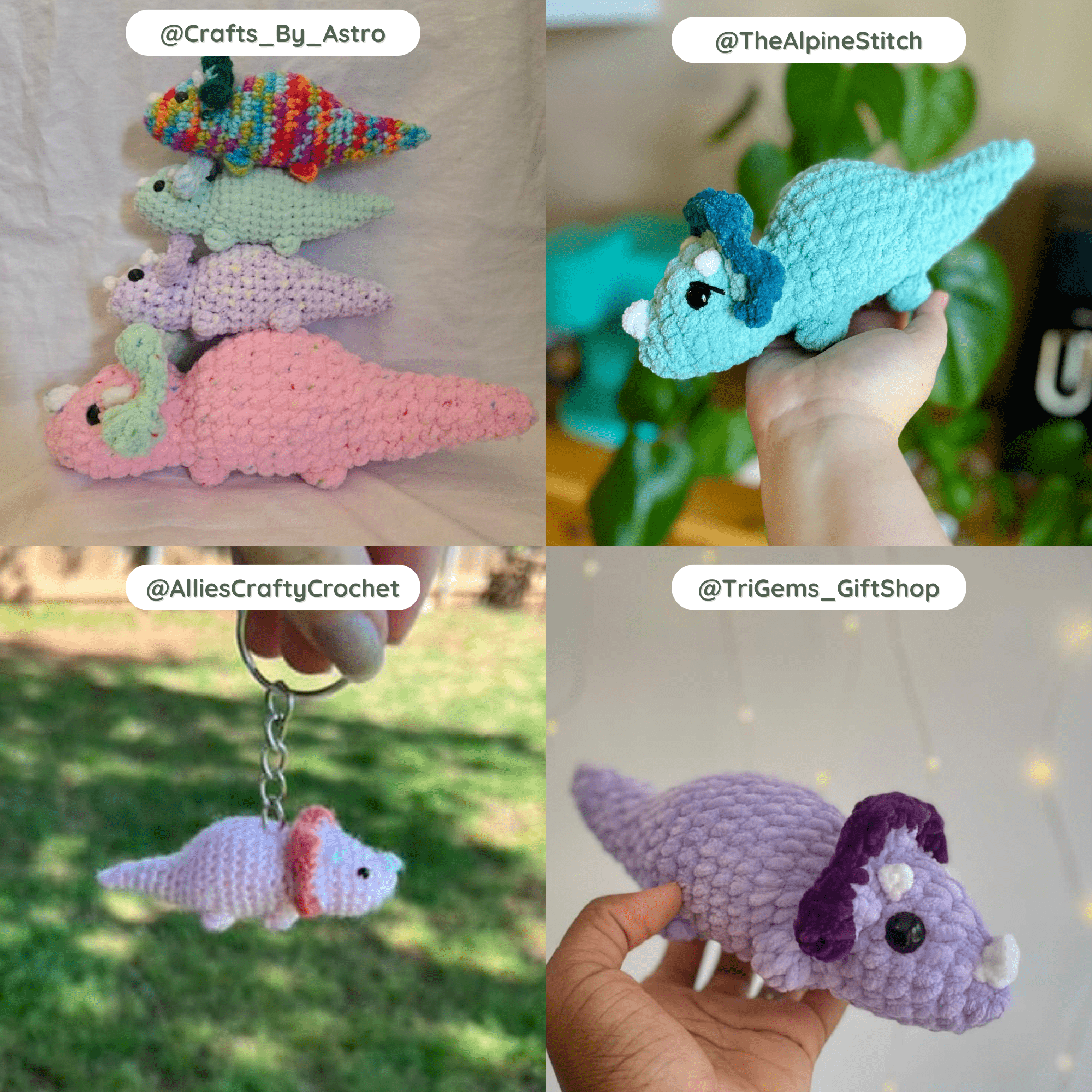 Crochet Pattern || Snoot the Triceratops - Small Dinosaur Cute and Easy Amigurumi Crochet Pattern - 99% Coffee