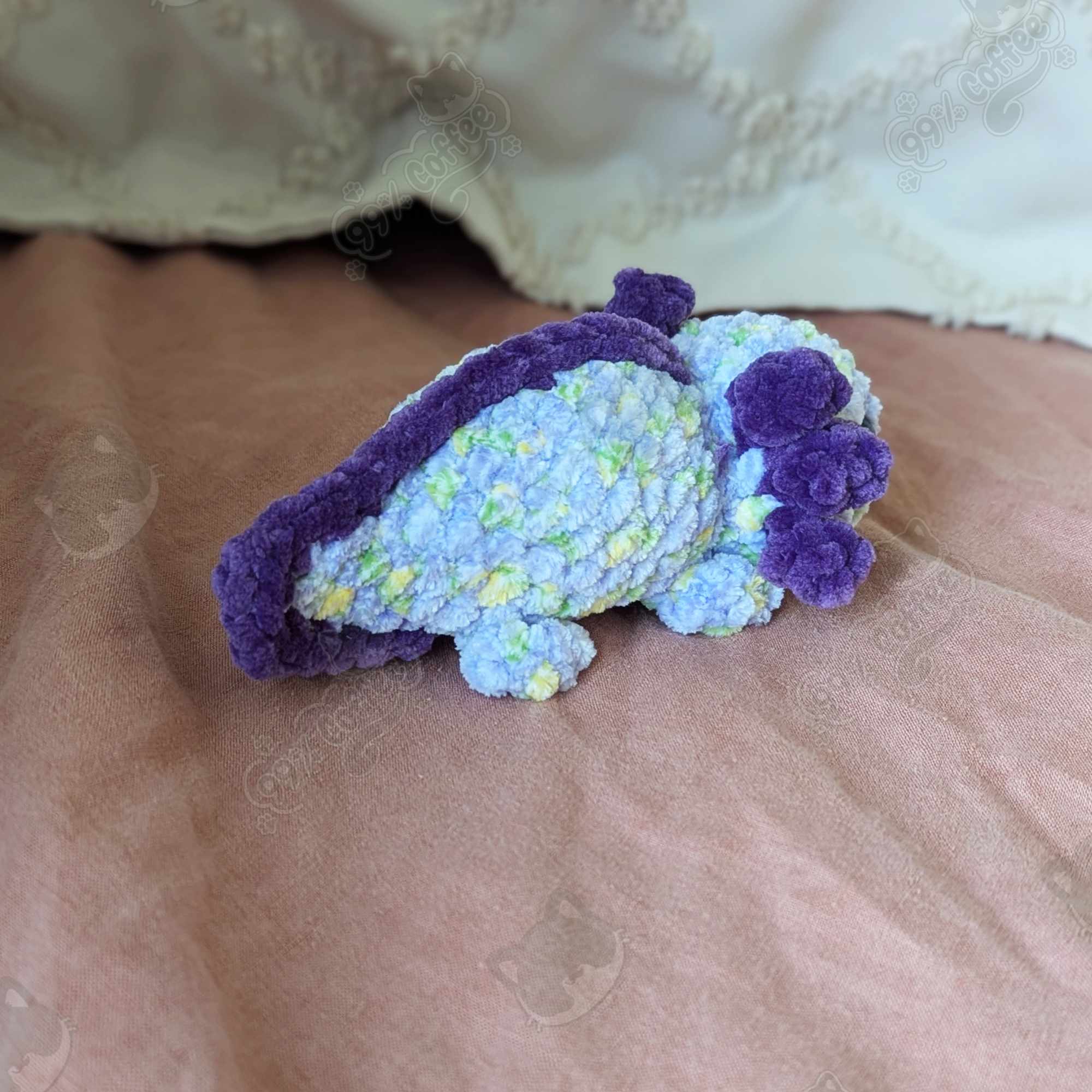 Chubby Axolotl Stuffed Animal - Cute Handmade Small Axolotl Stuffed Animal - 99% Coffee - #color_purple