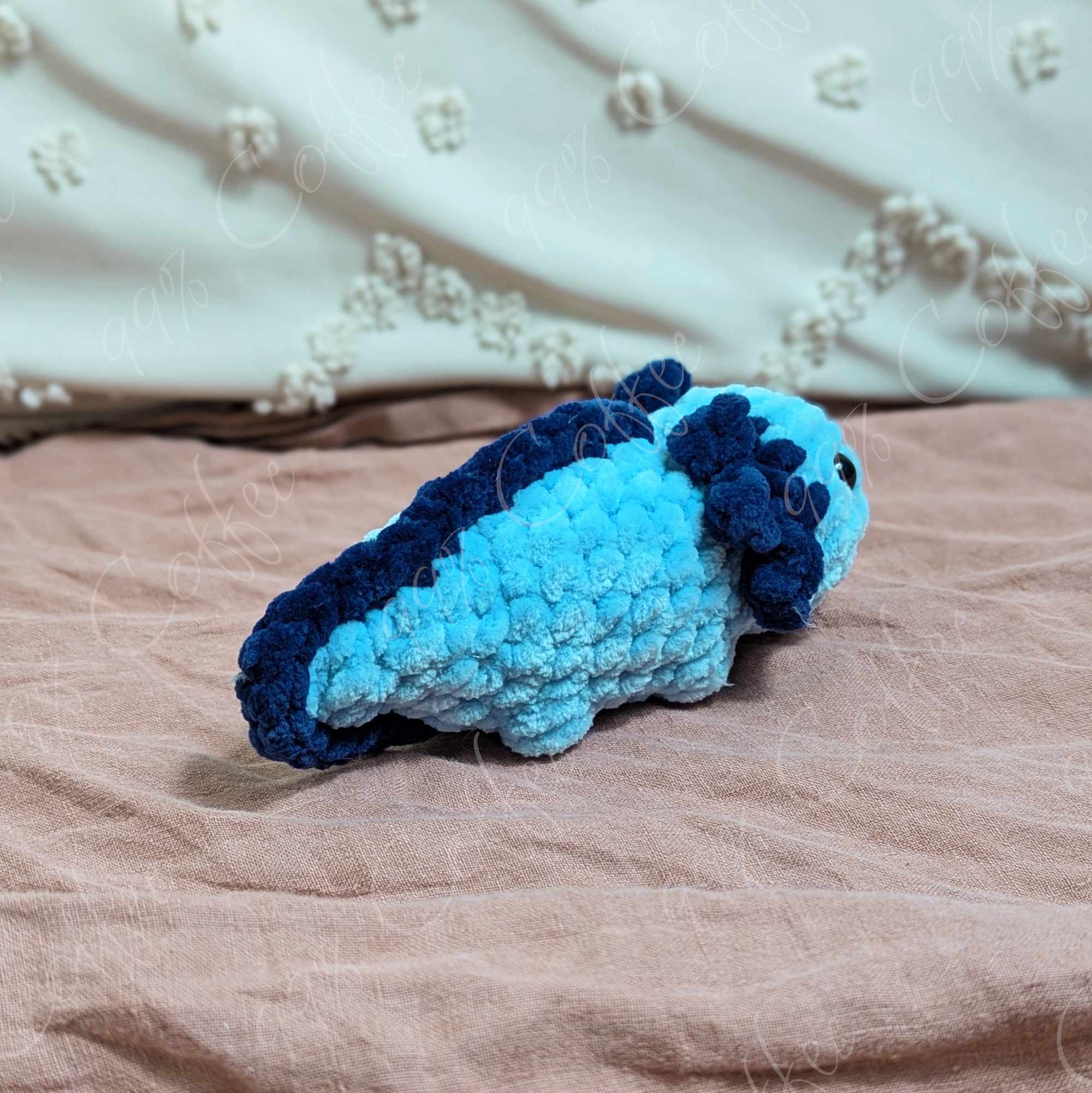 Baby Axolotl Plush Stuffed Animal - Cute Handmade Small Axolotl Plushie - 99% Coffee -