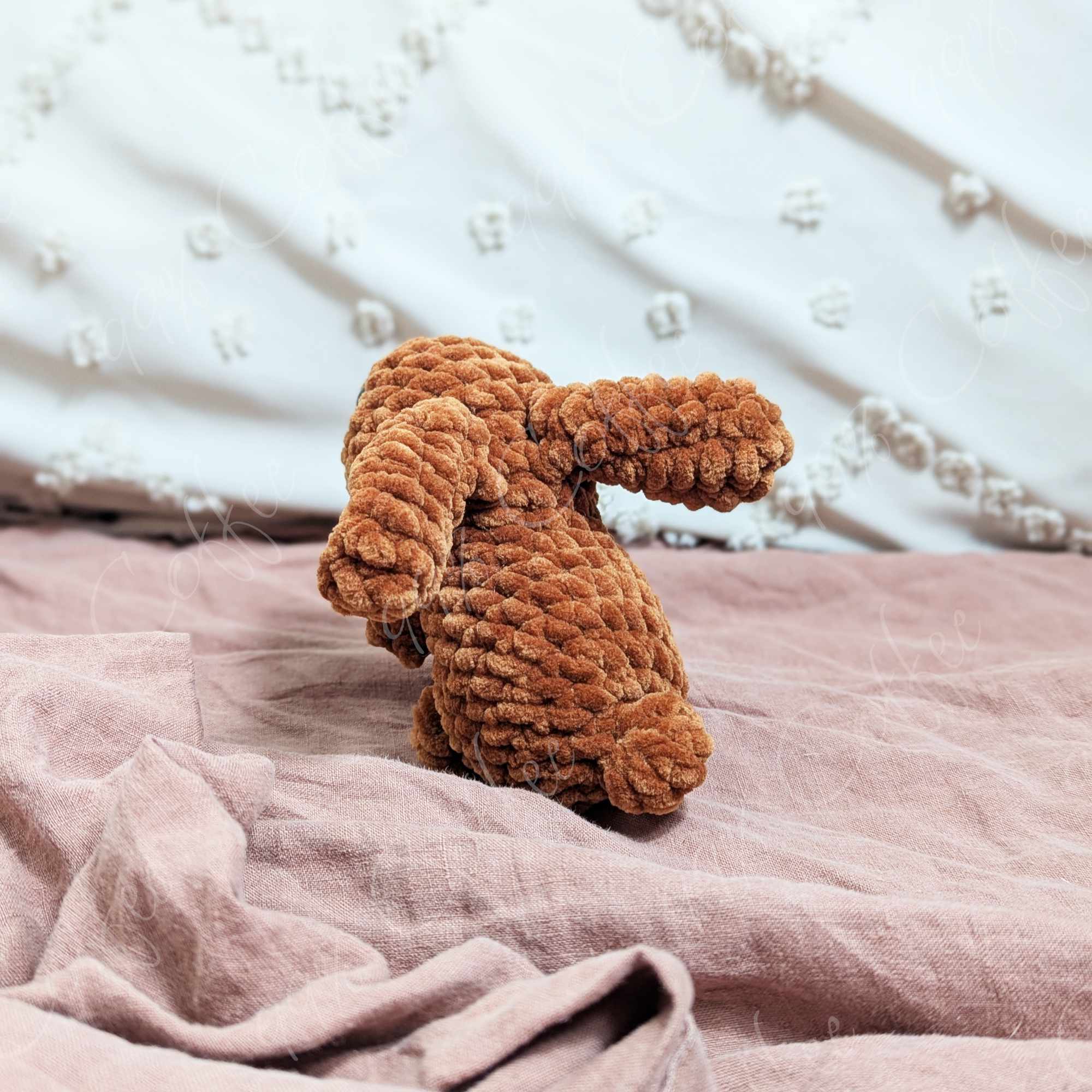 Baby Bunny Stuffed Animal - Cute Handmade Baby Bunny Plushie - 99% Coffee - #color_brown