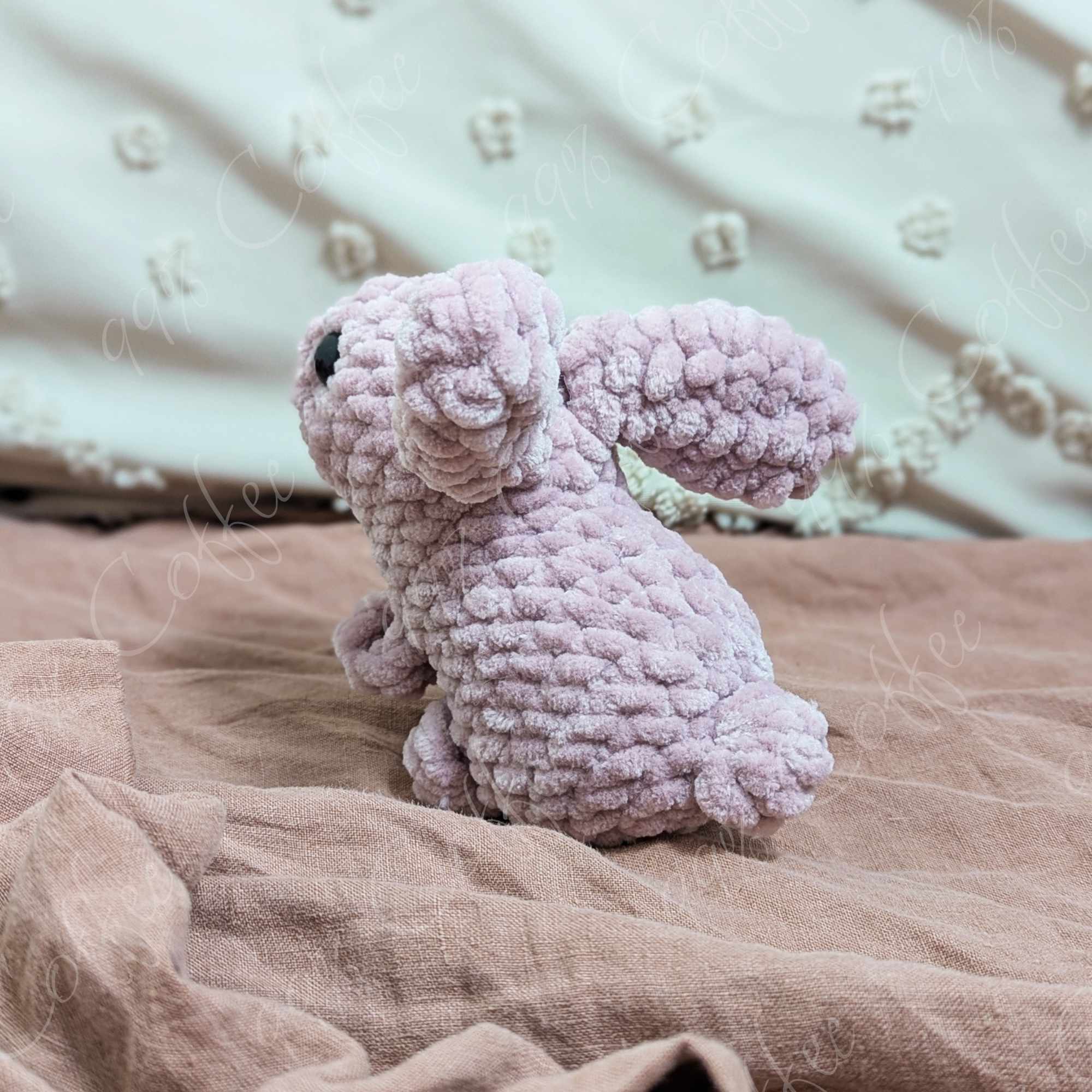 Baby Bunny Stuffed Animal - Cute Handmade Baby Bunny Plushie - 99% Coffee - #color_dusty-pink
