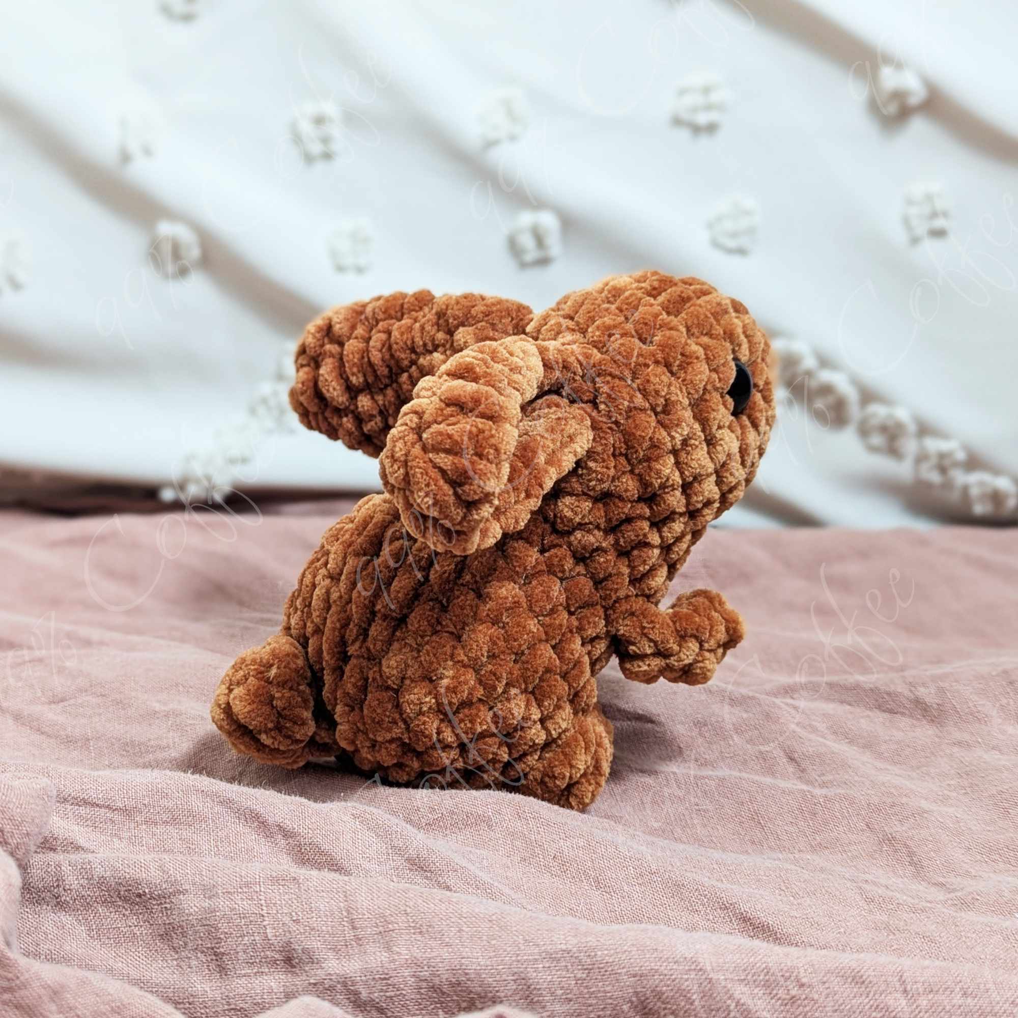 Baby Bunny Stuffed Animal - Cute Handmade Baby Bunny Plushie - 99% Coffee - #color_brown