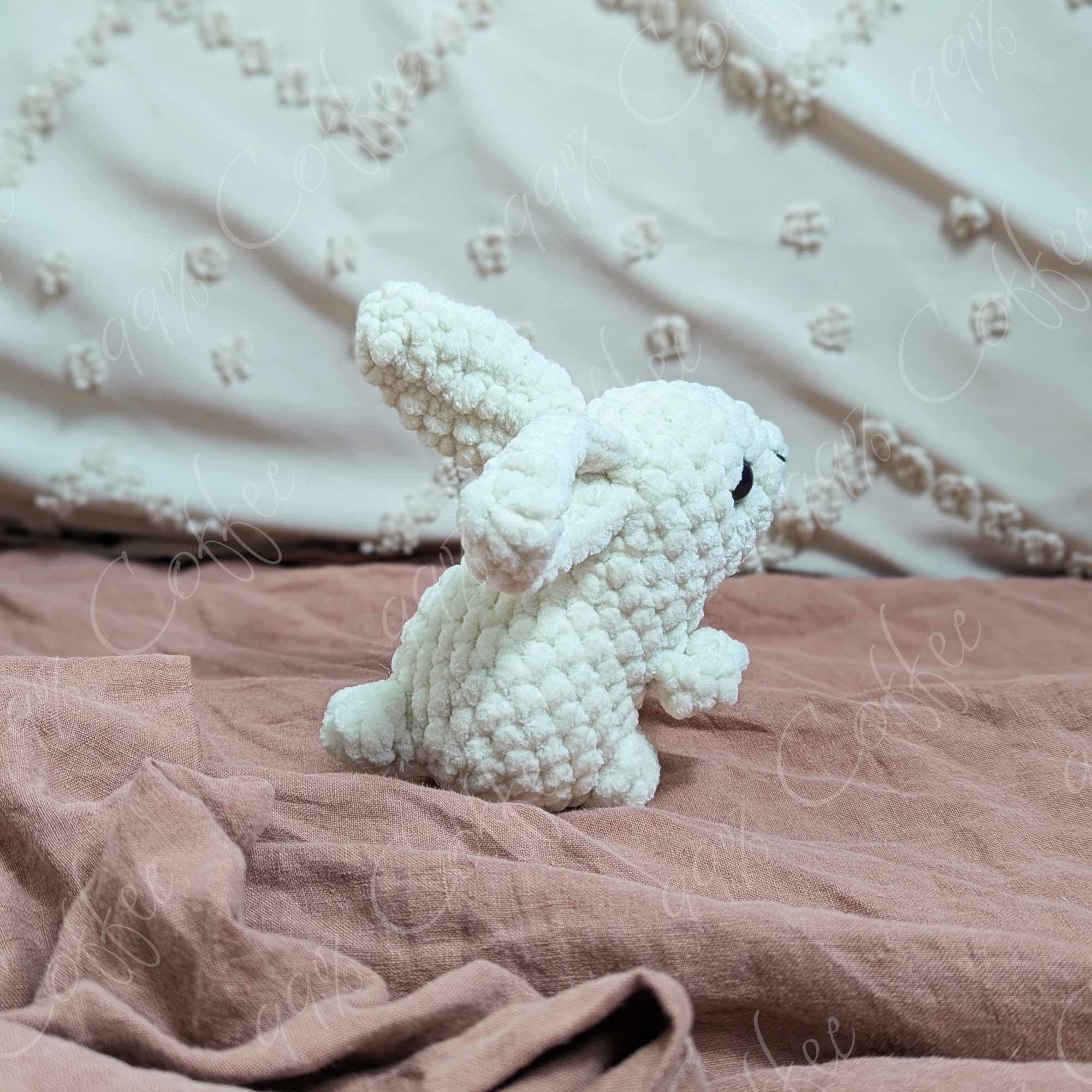 Baby Bunny Stuffed Animal - Cute Handmade Baby Bunny Plushie - 99% Coffee - #color_cream