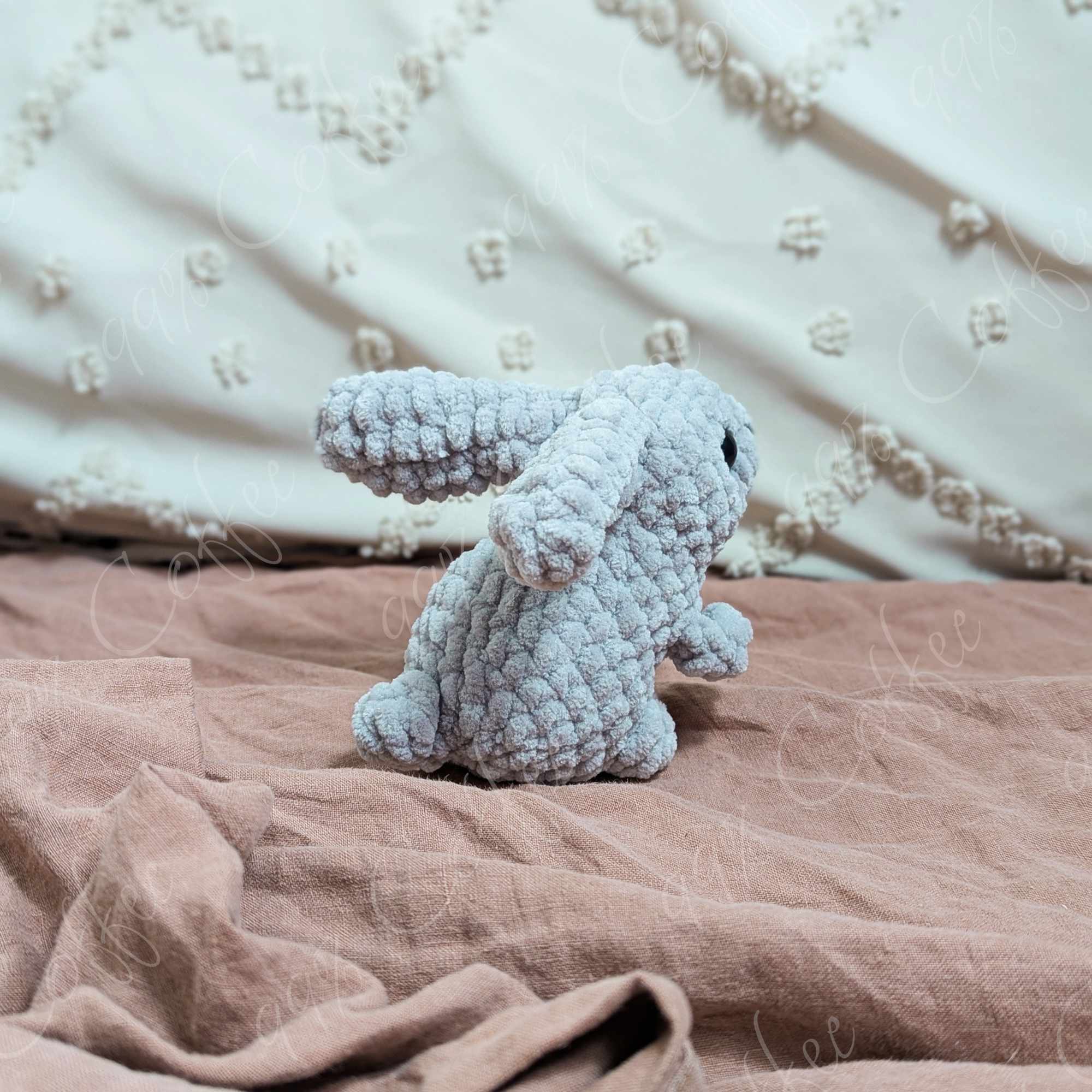 Baby Bunny Stuffed Animal - Cute Handmade Baby Bunny Plushie - 99% Coffee - #color_light-grey