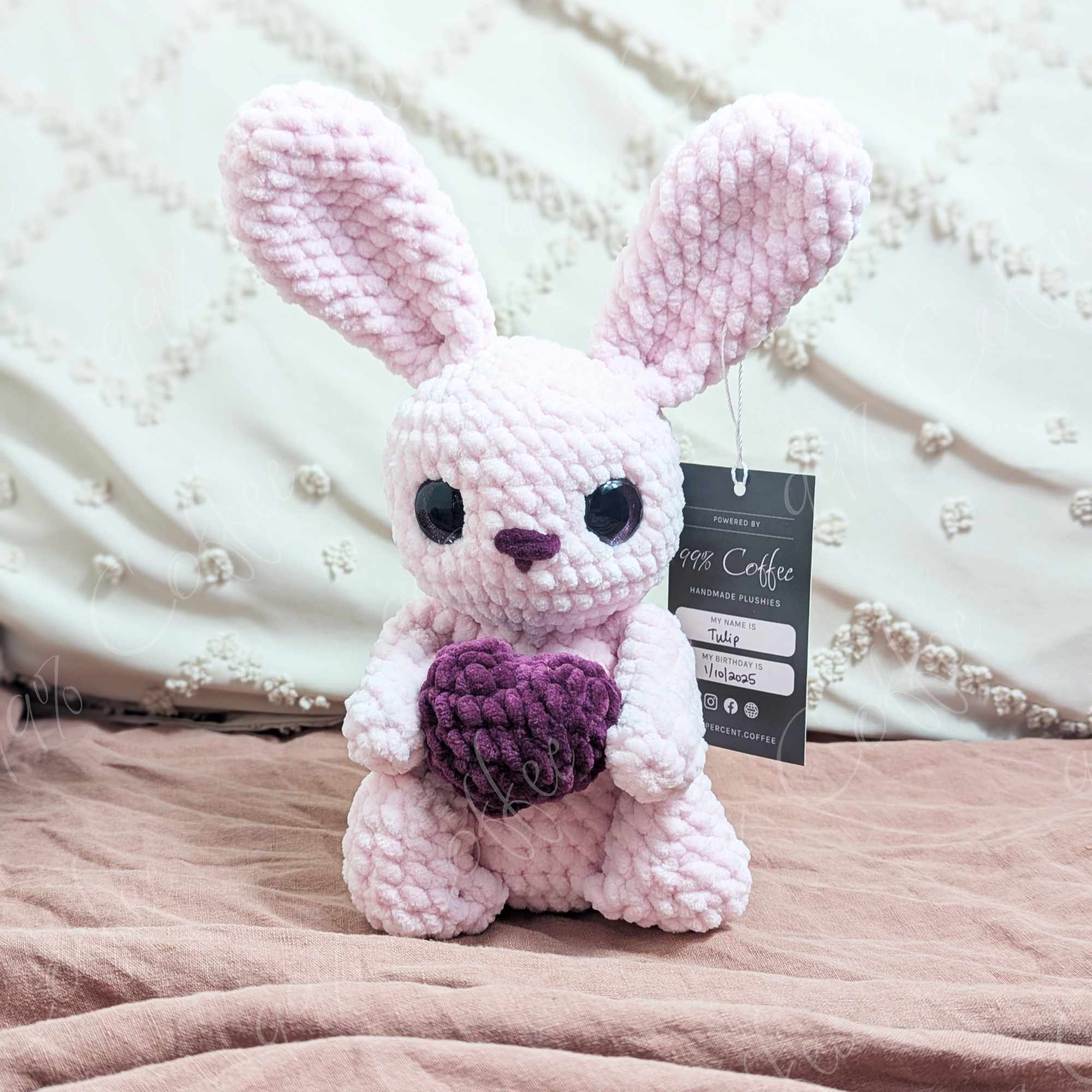 Bunny & Heart Stuffed Animal - 99% Coffee