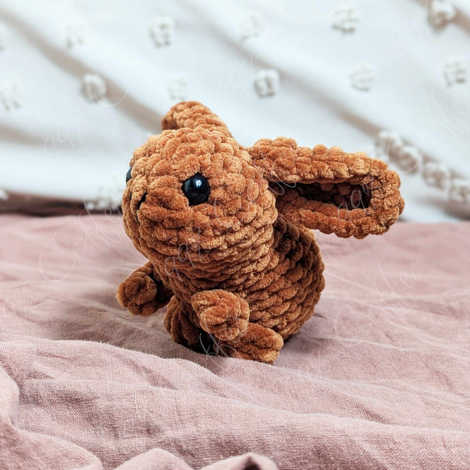 Baby Bunny Stuffed Animal - Cute Handmade Baby Bunny Plushie - 99% Coffee - #color_Brown