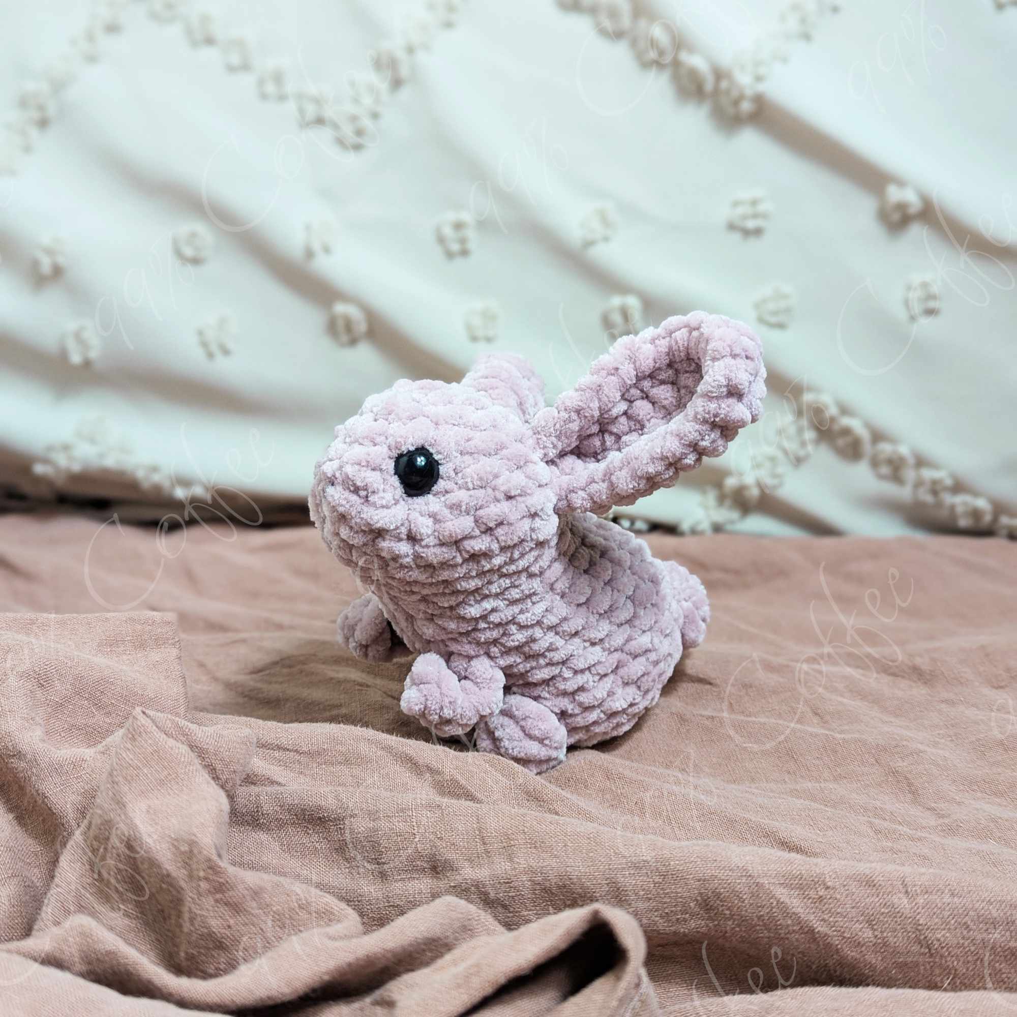 Baby Bunny Stuffed Animal - Cute Handmade Baby Bunny Plushie - 99% Coffee - #color_dusty-pink