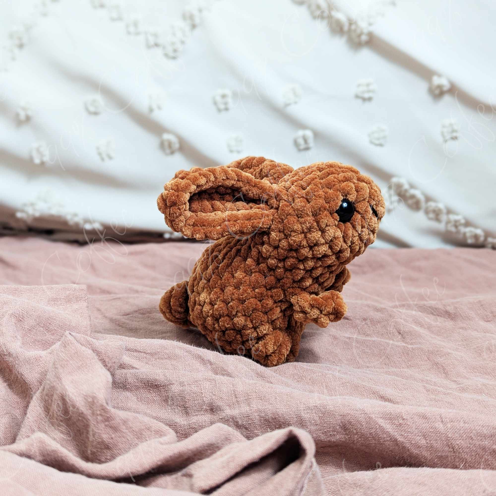 Baby Bunny Stuffed Animal - Cute Handmade Baby Bunny Plushie - 99% Coffee - #color_Brown
