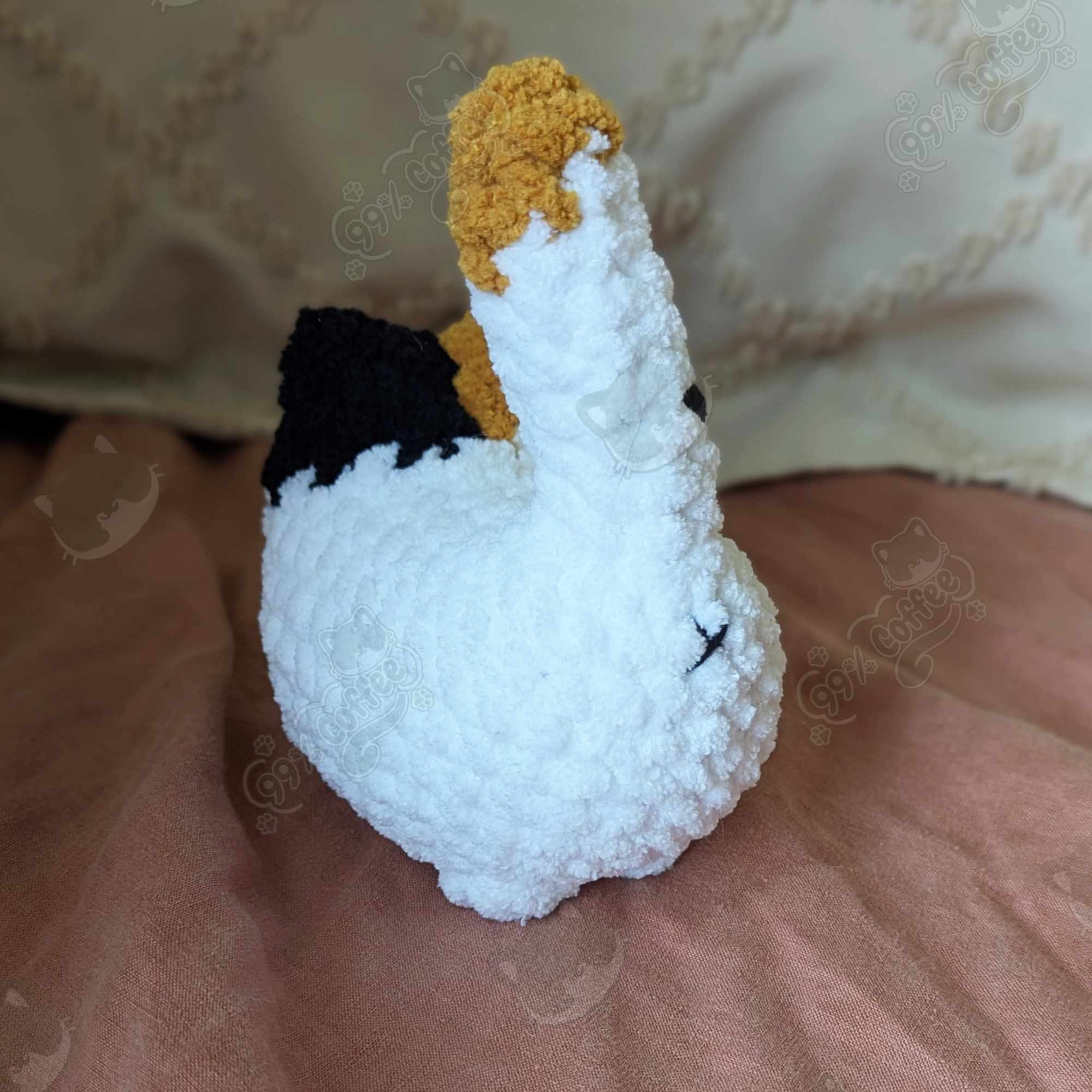Customizable Loaf Cat Plushie, Calico - Handmade Custom Cat Stuffed Animal - 99% Coffee - #color_classic