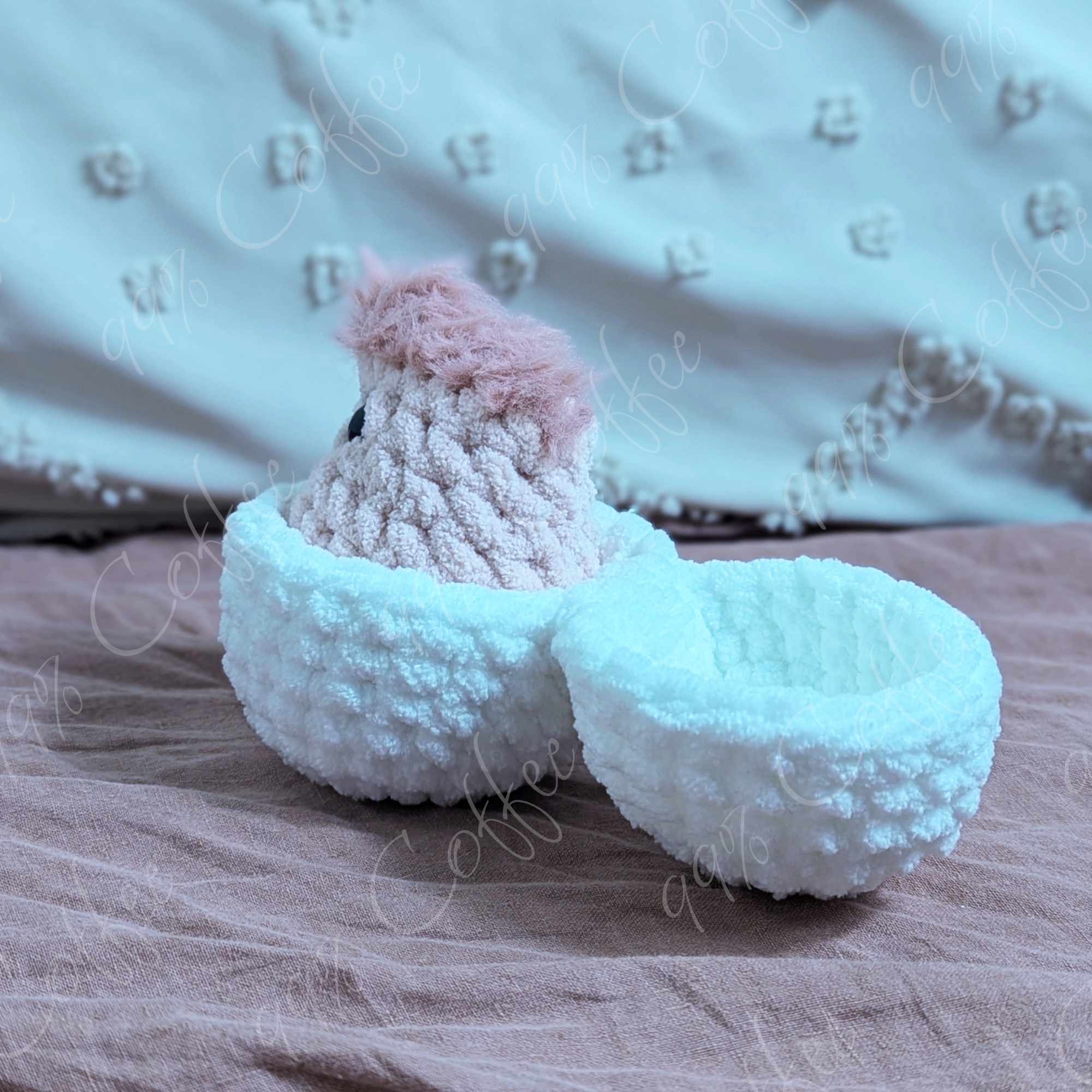 Hatching Chick Stuffed Animal - Cute Handmade Baby Chick Plushie - 99% Coffee -