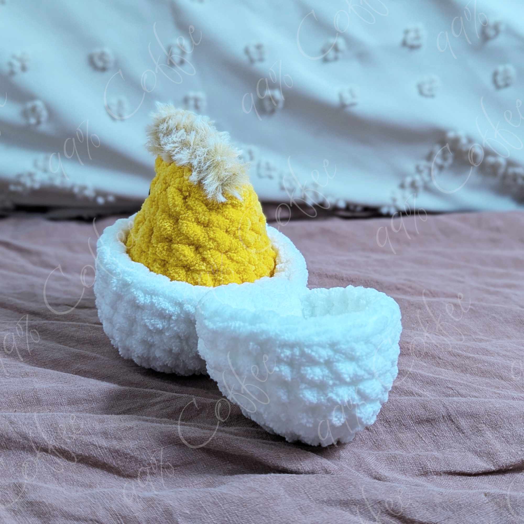 Hatching Chick Stuffed Animal - Cute Handmade Baby Chick Plushie - 99% Coffee -