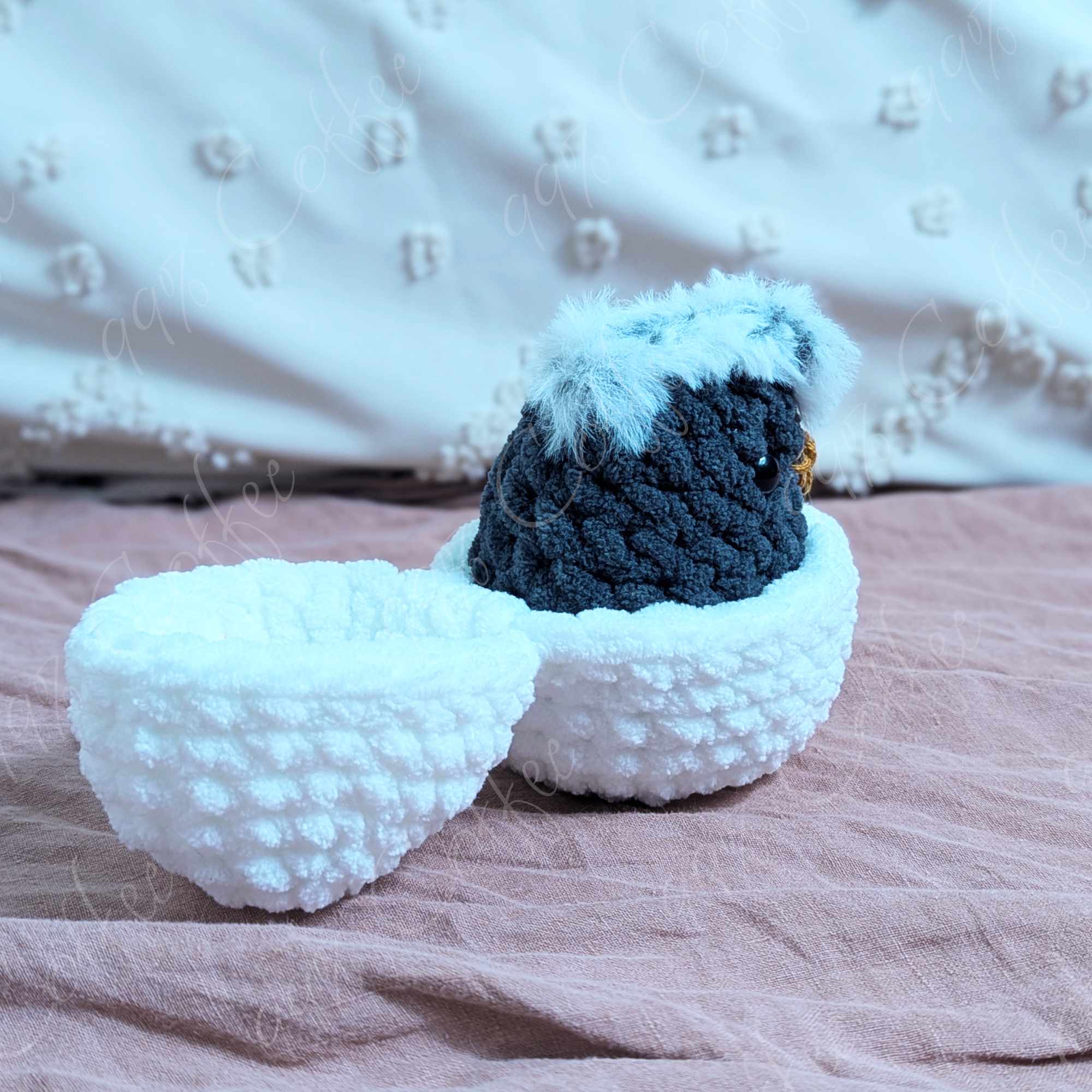 Hatching Chick Stuffed Animal - Cute Handmade Baby Chick Plushie - 99% Coffee -