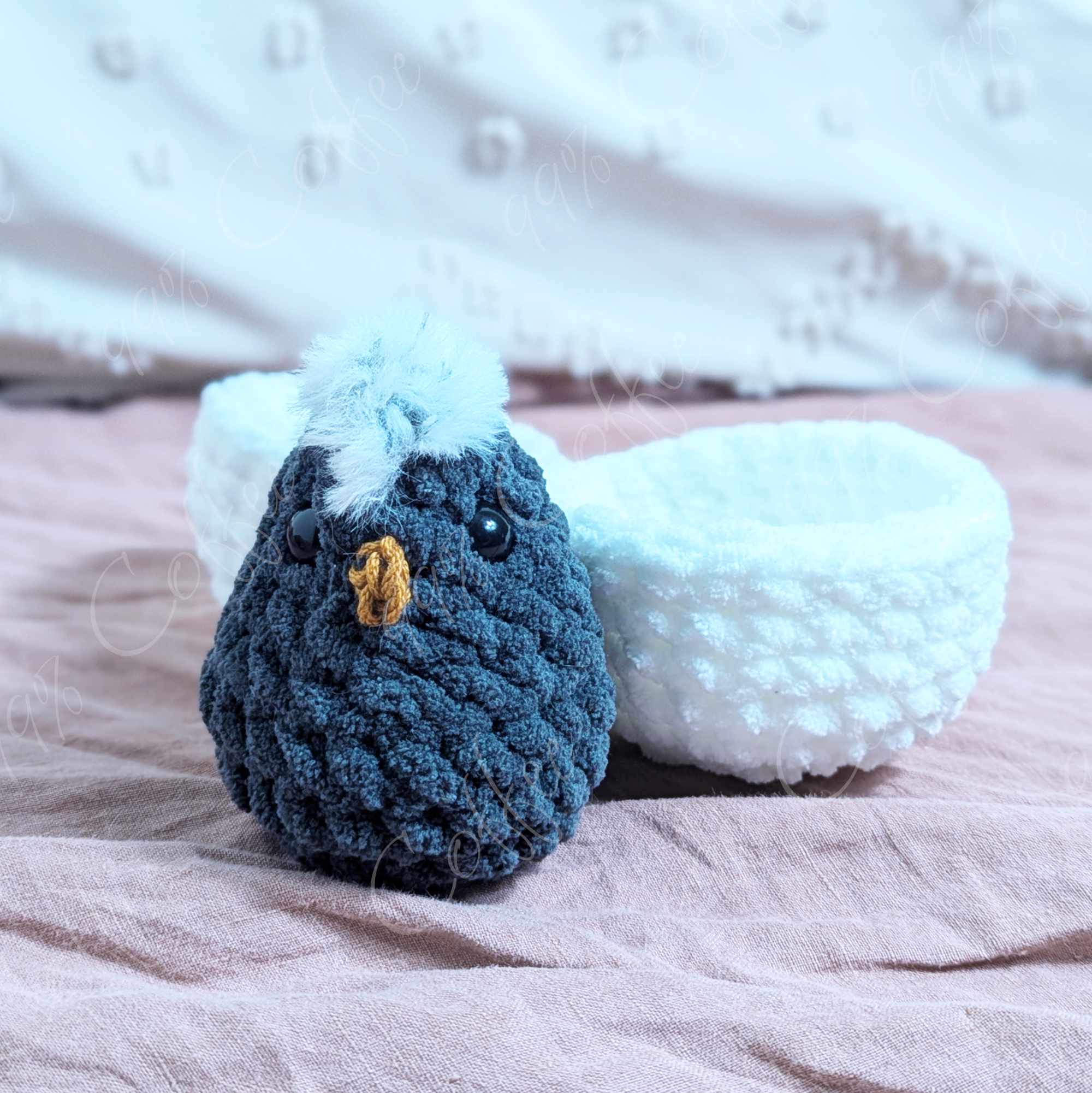 Hatching Chick Stuffed Animal - Cute Handmade Baby Chick Plushie - 99% Coffee -