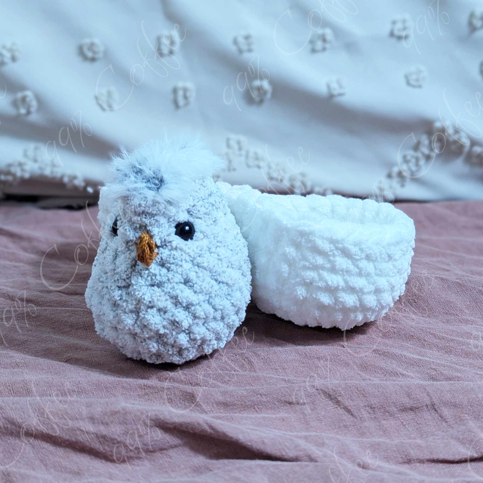 Hatching Chick Stuffed Animal - Cute Handmade Baby Chick Plushie - 99% Coffee -