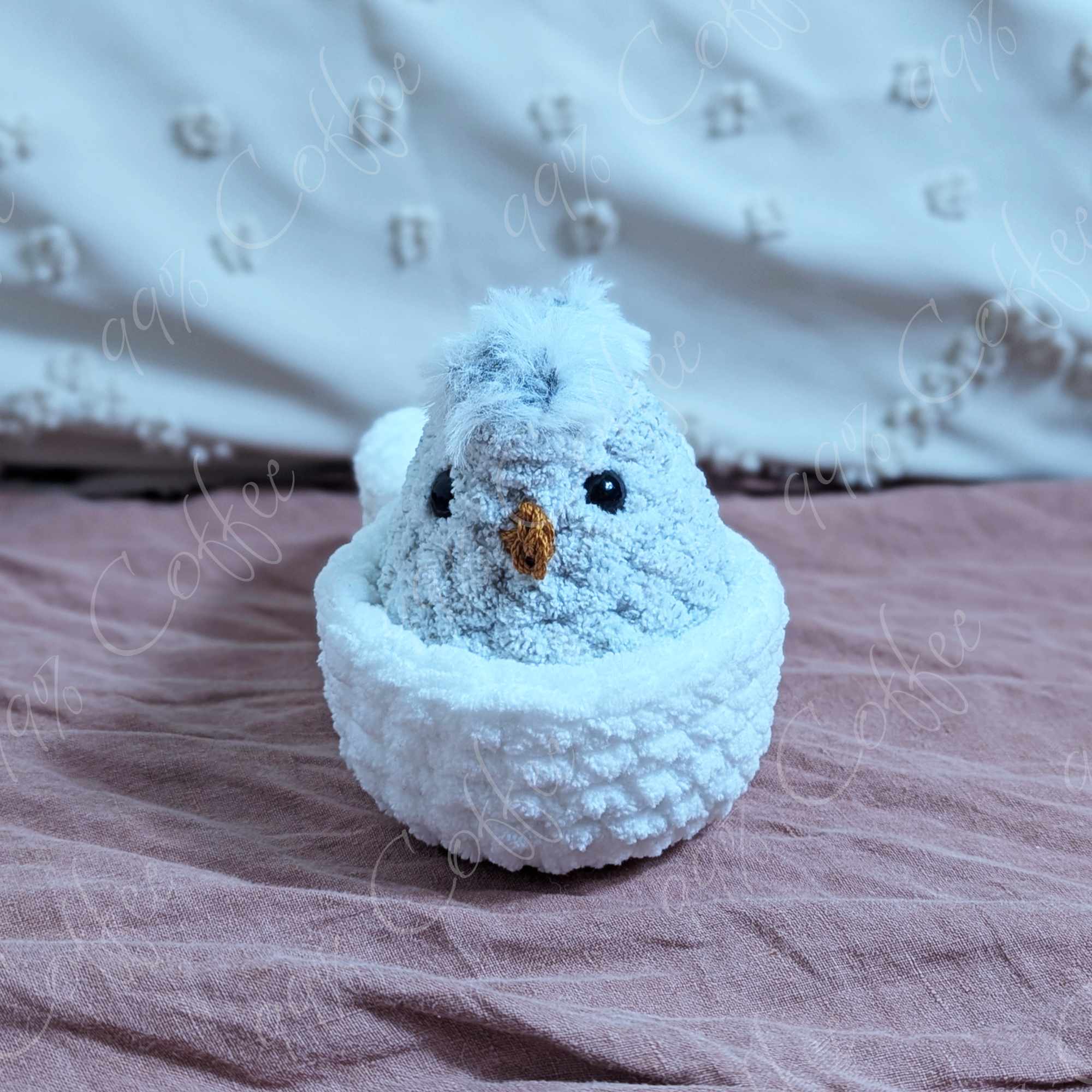 Hatching Chick Stuffed Animal - Cute Handmade Baby Chick Plushie - 99% Coffee -