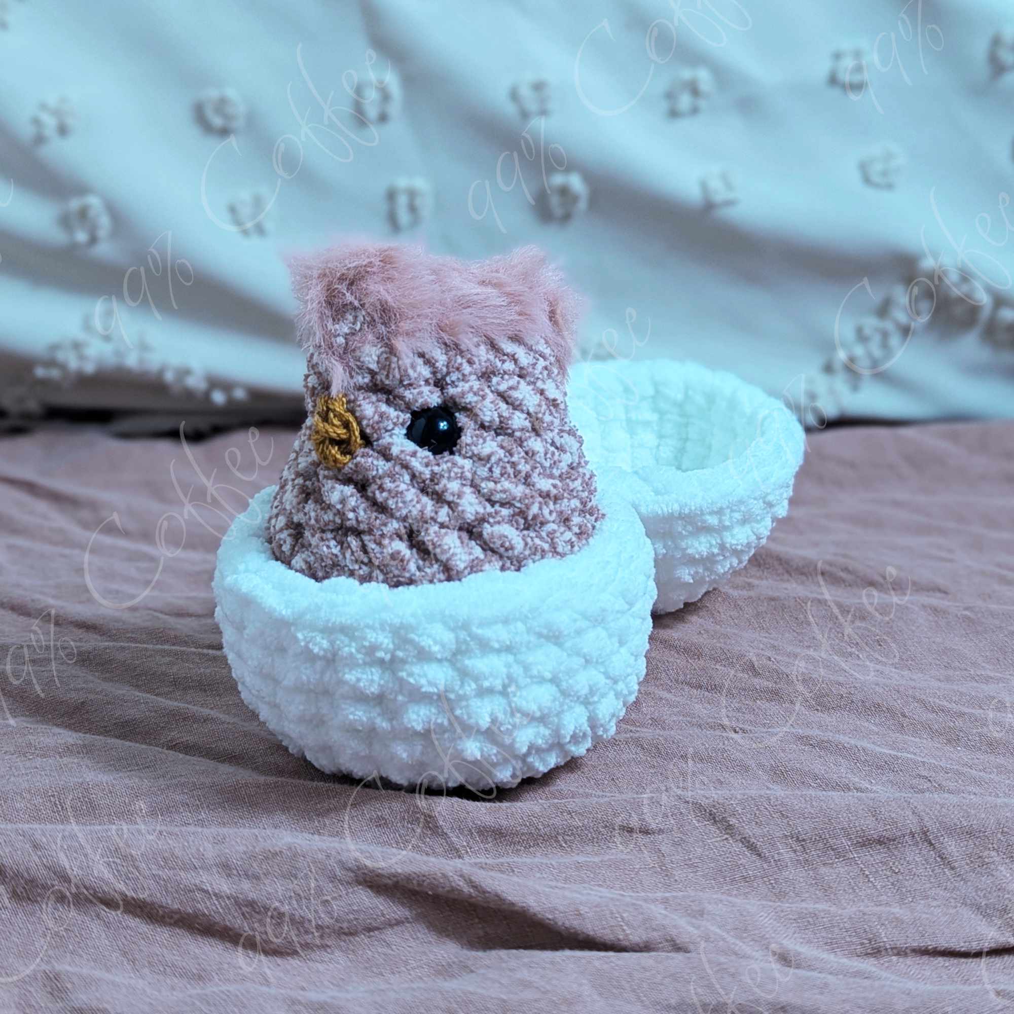 Hatching Chick Stuffed Animal - Cute Handmade Baby Chick Plushie - 99% Coffee -