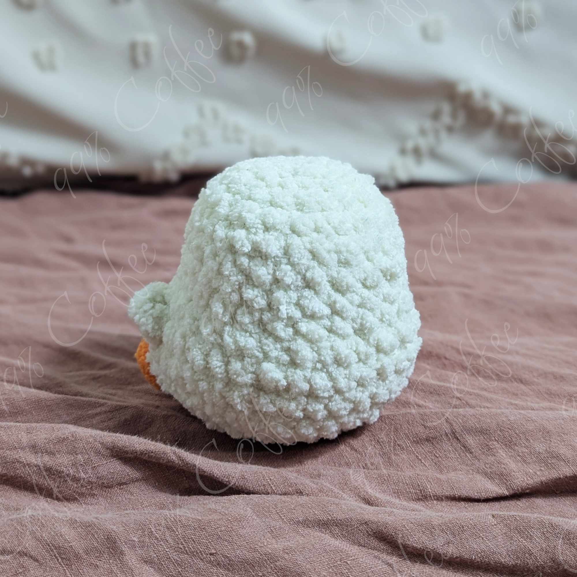 Chubby Goose Stuffed Animal - Cute Handmade Baby Goose Stuffed Animal - 99% Coffee - #color_white