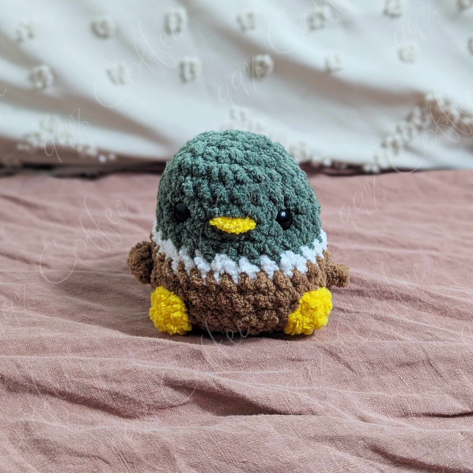 Chubby Mallard Duck Stuffed Animal - Cute Handmade Duck Stuffed Animal - 99% Coffee - #color_mallard