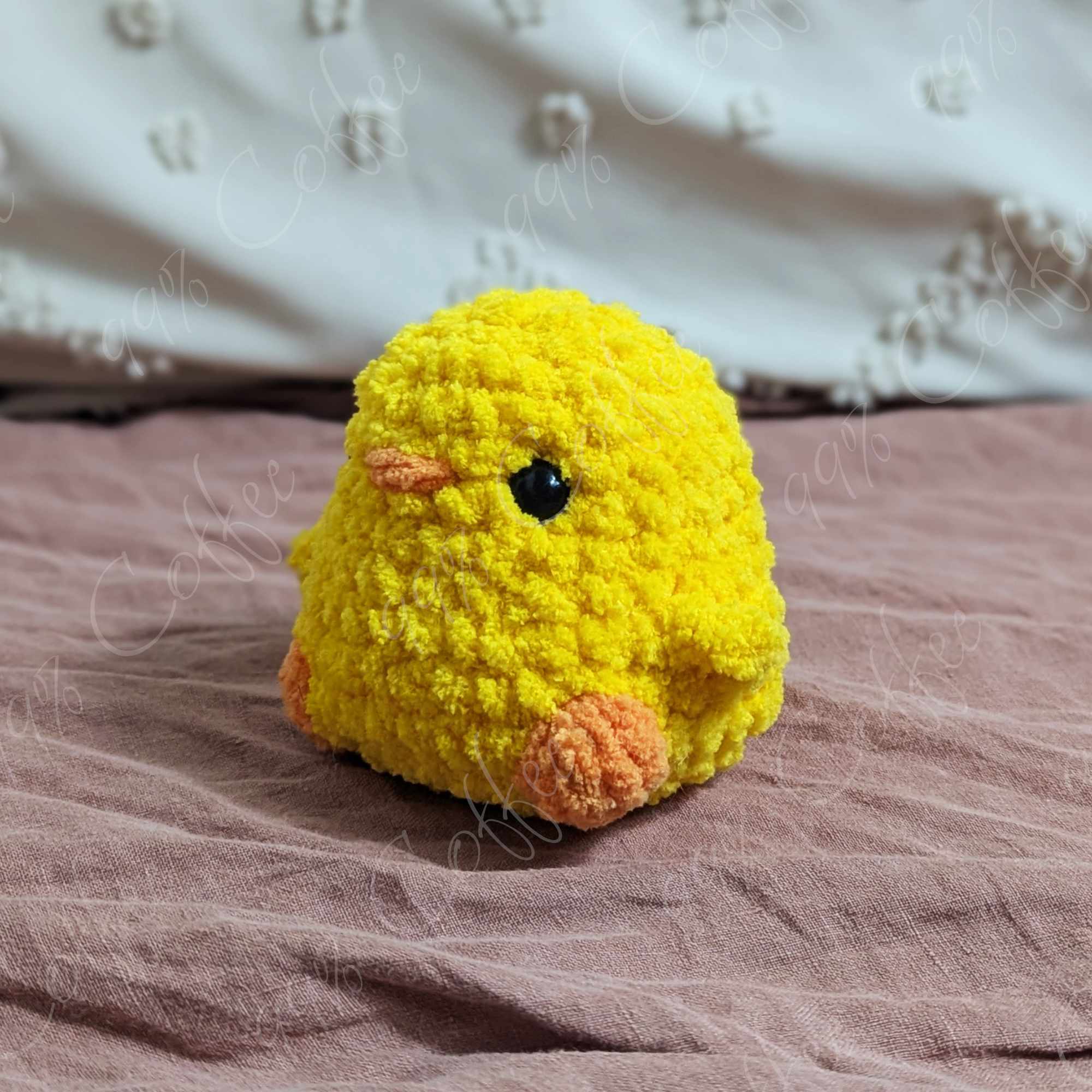 Chubby Chick Stuffed Animal - Cute Handmade Baby Chick Stuffed Animal - 99% Coffee - #color_yellow