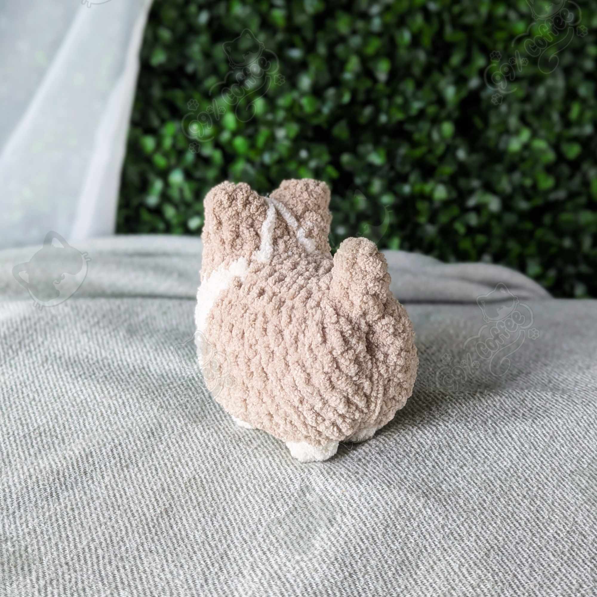 Customizable Loaf Puppy Plushie, Corgi - Handmade Dog Stuffed Animal - 99% Coffee - #color_tan