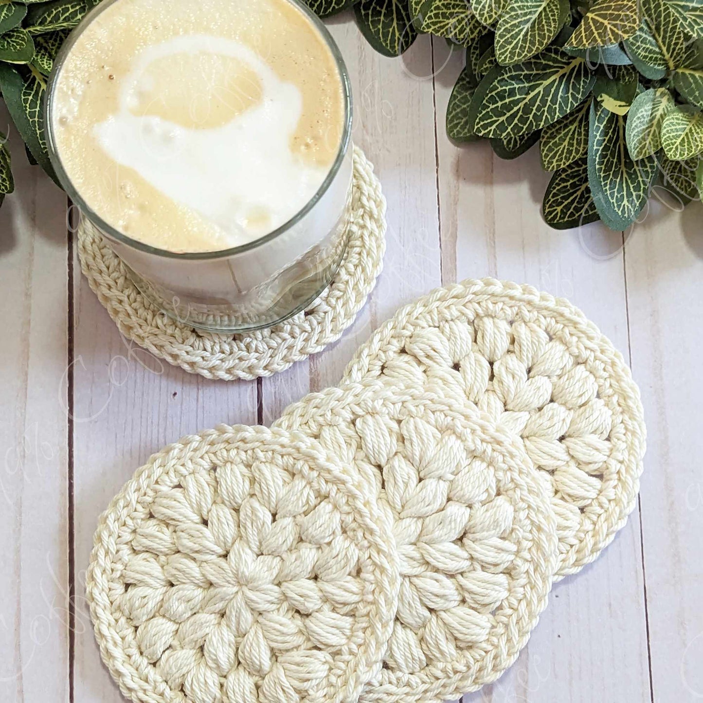 100% Cotton Coasters, Set of 4