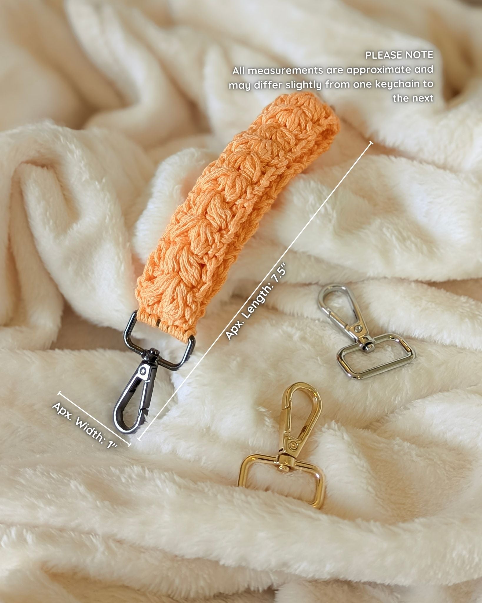 Custom Cotton Keychain Wristlet - 99% Coffee #color_orange