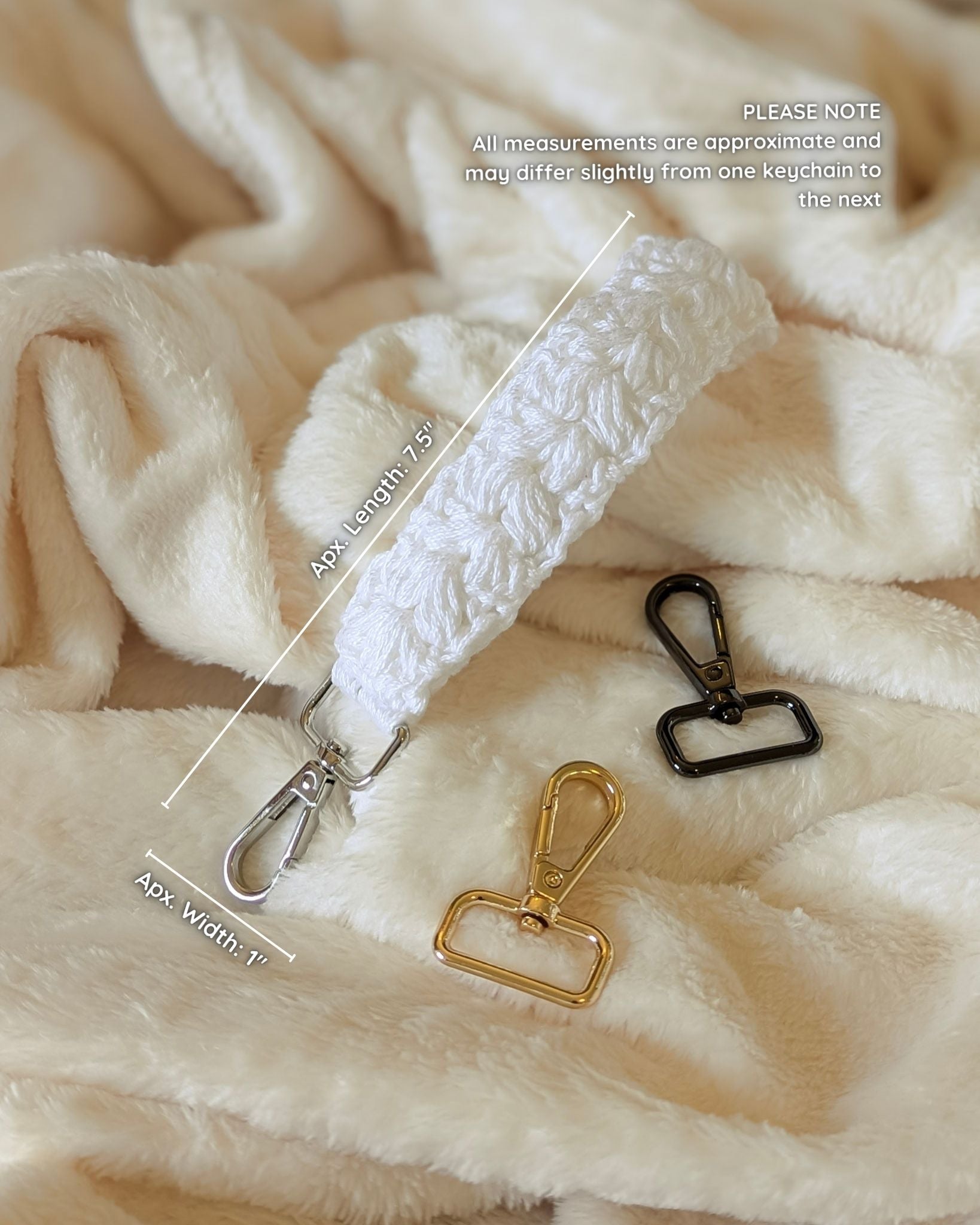 Custom Cotton Keychain Wristlet - 99% Coffee #color_white