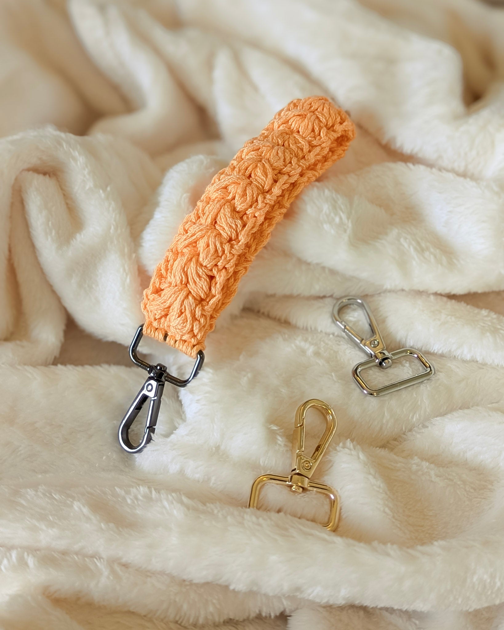 Custom Cotton Keychain Wristlet - 99% Coffee #color_orange