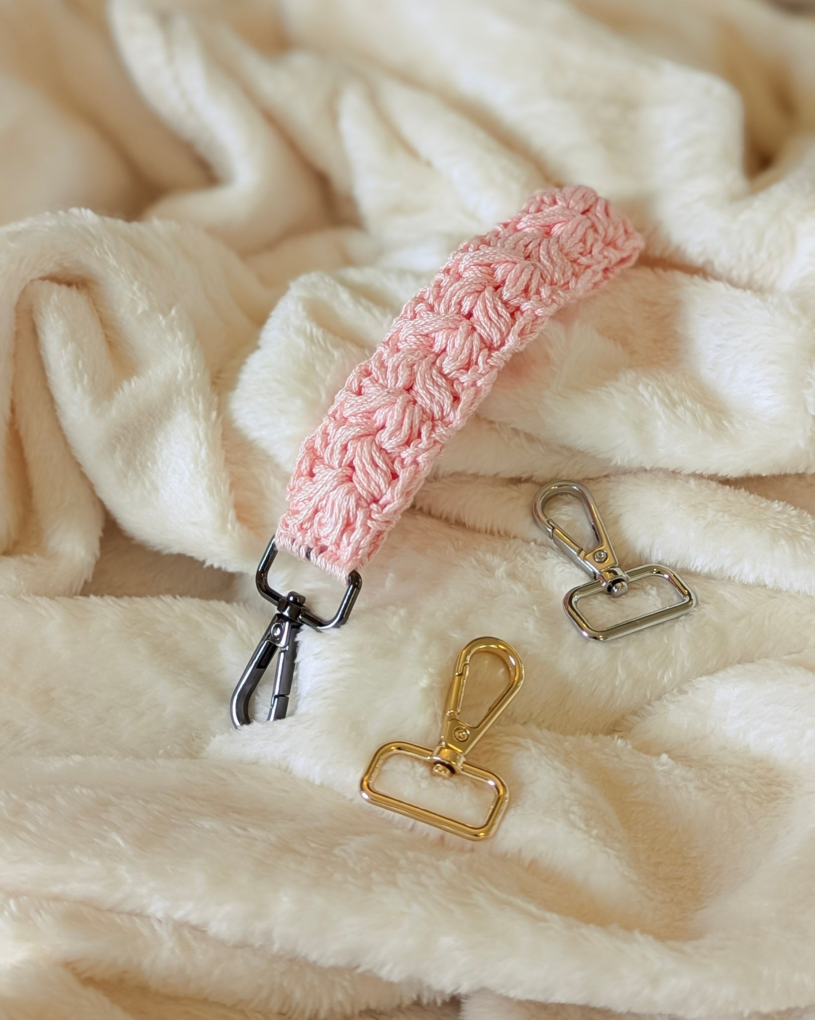 Custom Cotton Keychain Wristlet - 99% Coffee #color_pink