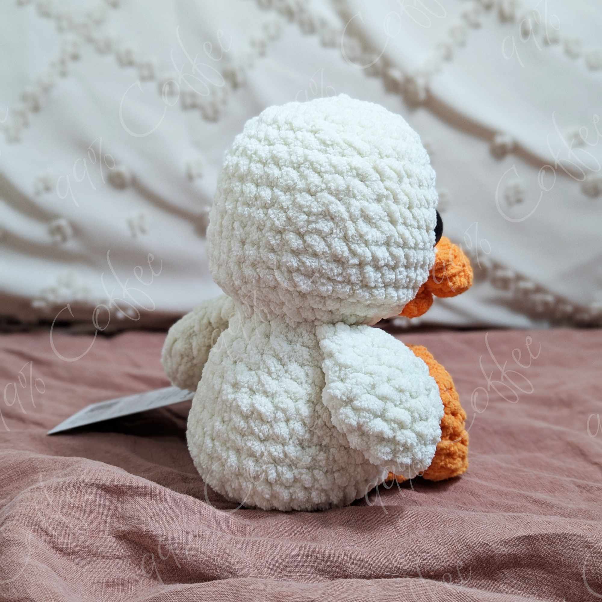 Goose Stuffed Animal - Cute Handmade Large Goose Plushie - 99% Coffee - #color_white
