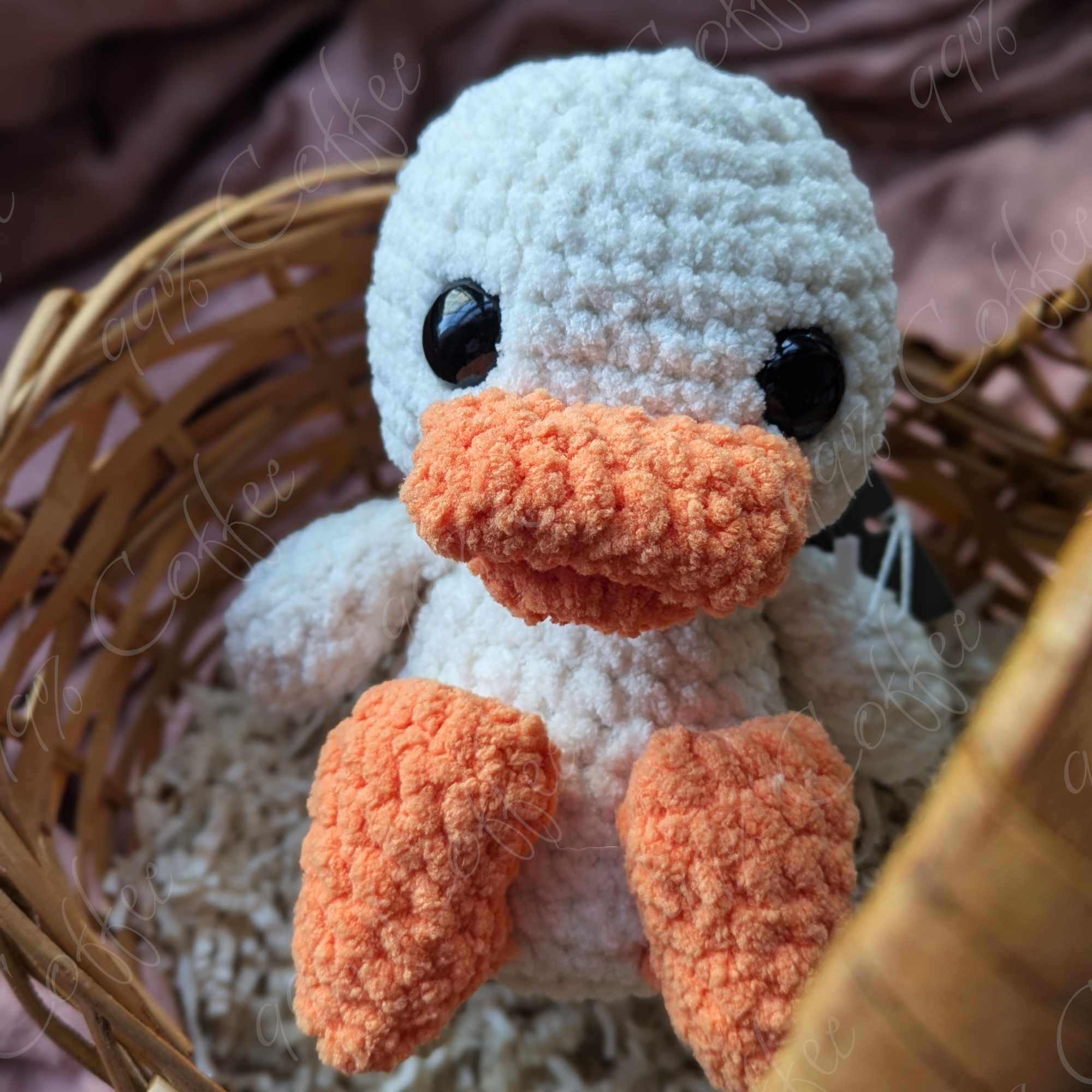 Goose Stuffed Animal - Cute Handmade Large Goose Plushie - 99% Coffee - #color_white