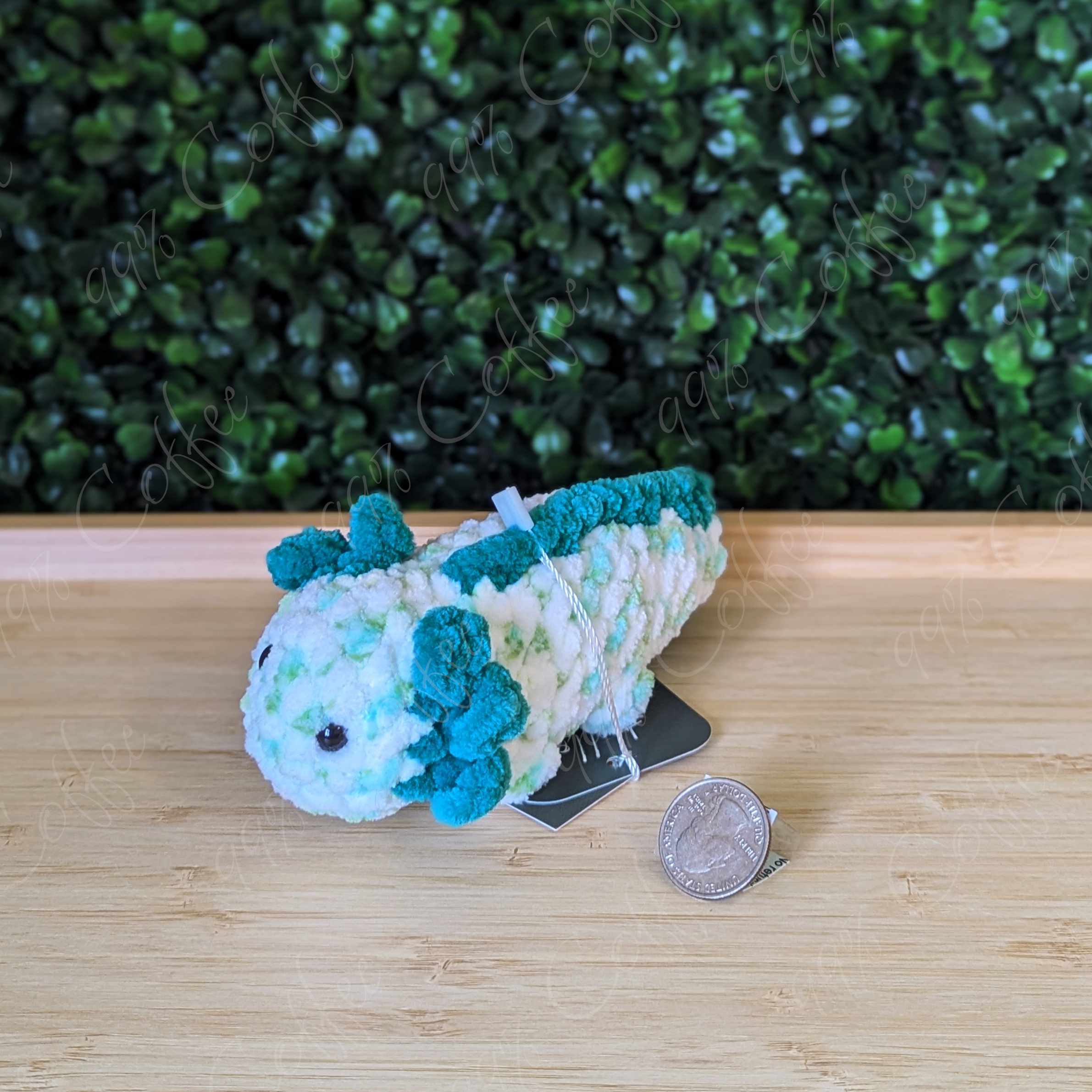 Baby Axolotl Plush Stuffed Animal - Cute Handmade Small Axolotl Plushie - 99% Coffee -