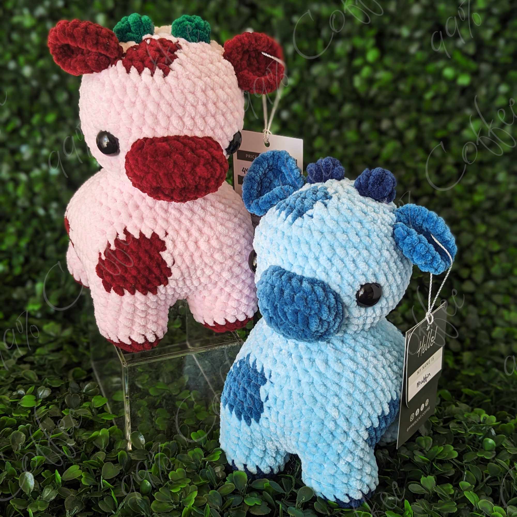 Fruit Cow Plushie - Cute Handmade Fruit Cow Stuffed Animal - 99% Coffee -