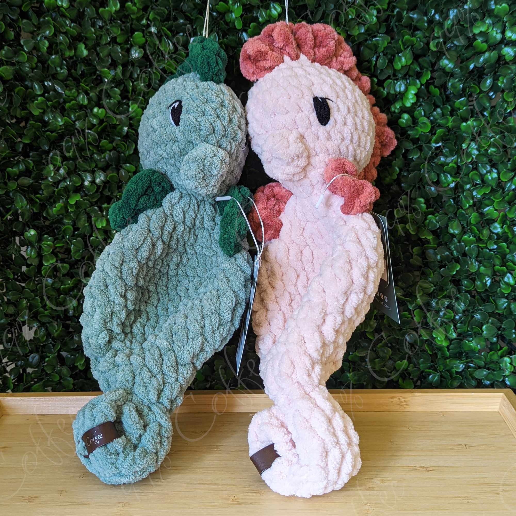 Seahorse Snuggler - Cute Handmade Seahorse Baby Lovey - 99% Coffee - #color_group