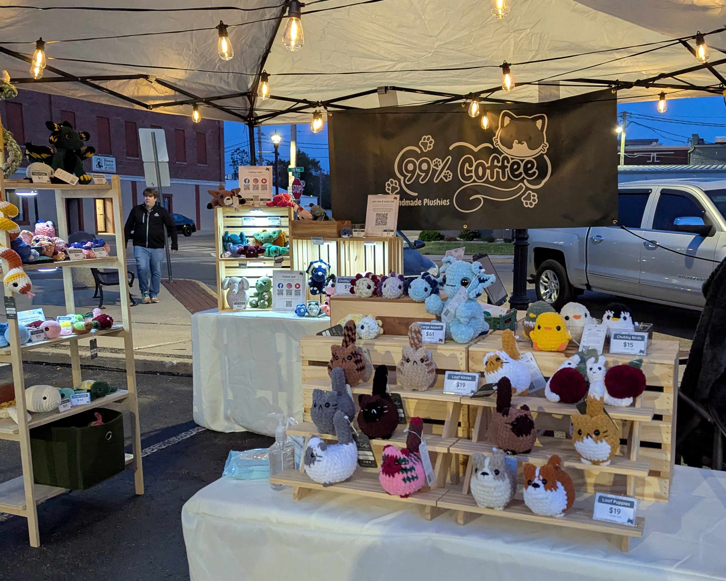 99% Coffee @ Let's Get Lit Night Market in Rochelle, Illinois hosted by the Artists' Garden