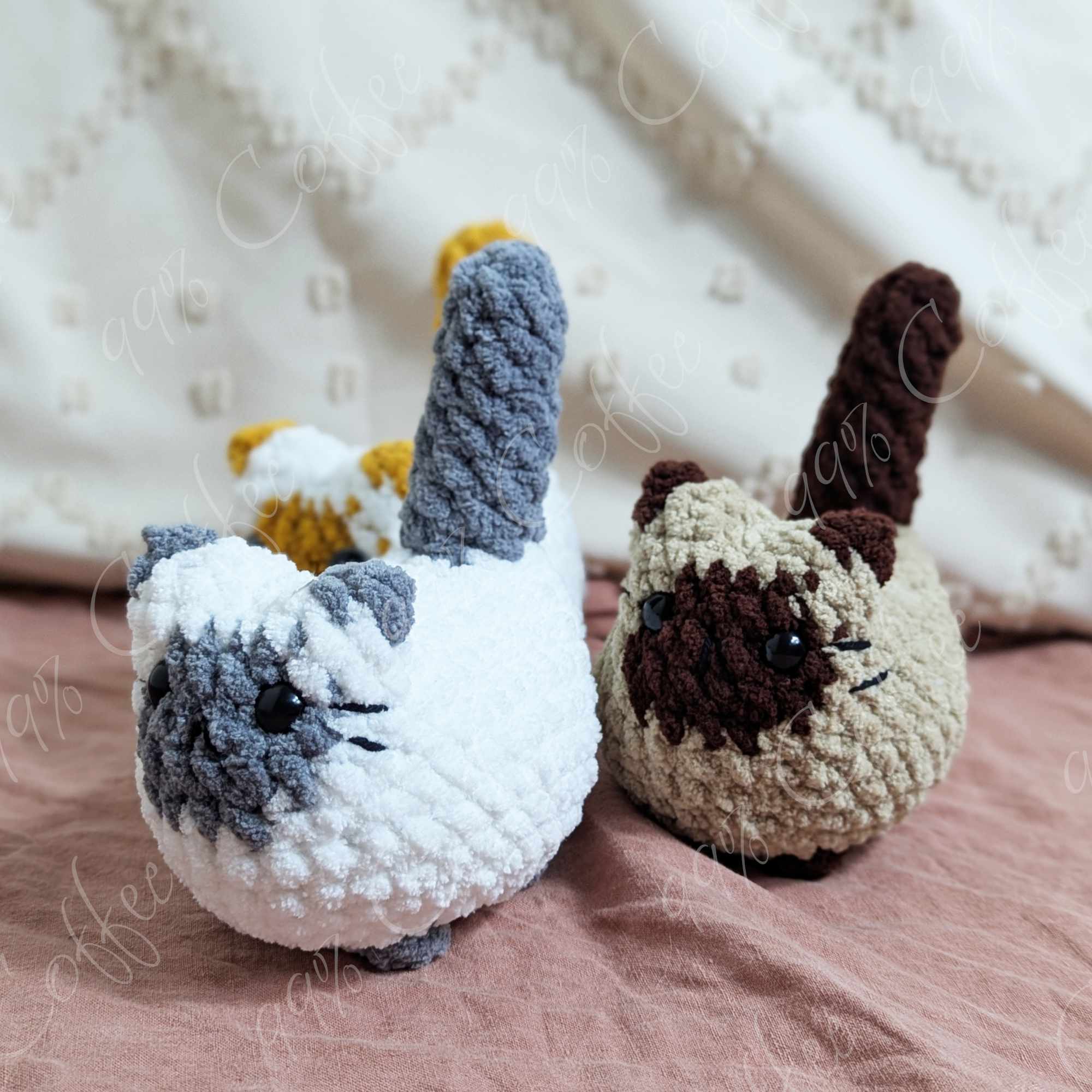 Siamese Loaf Cat Plushie Handmade Plushies by 99% Coffee