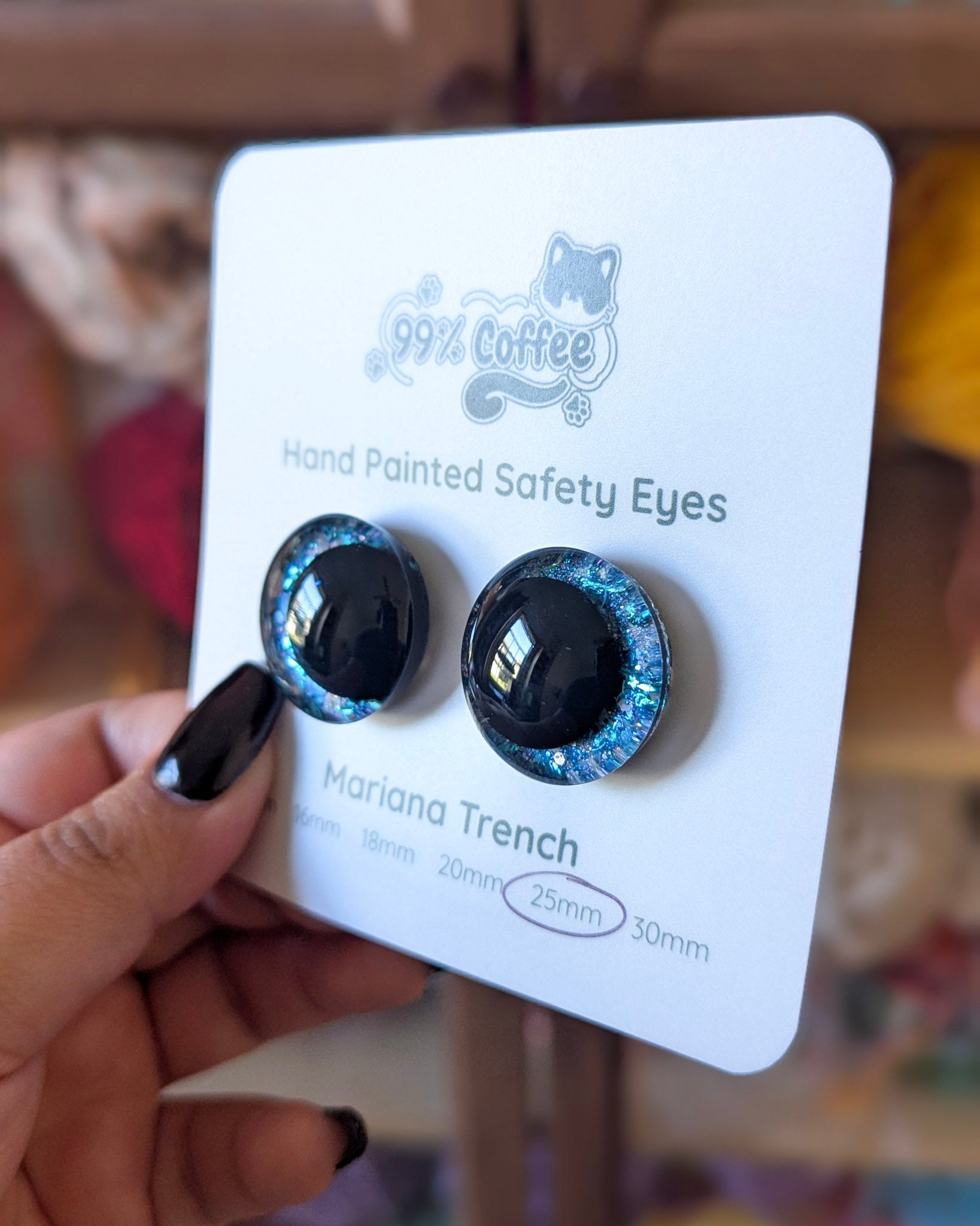 Mariana Trench - Hand - Painted Glitter Safety Eyes - 99% Coffee