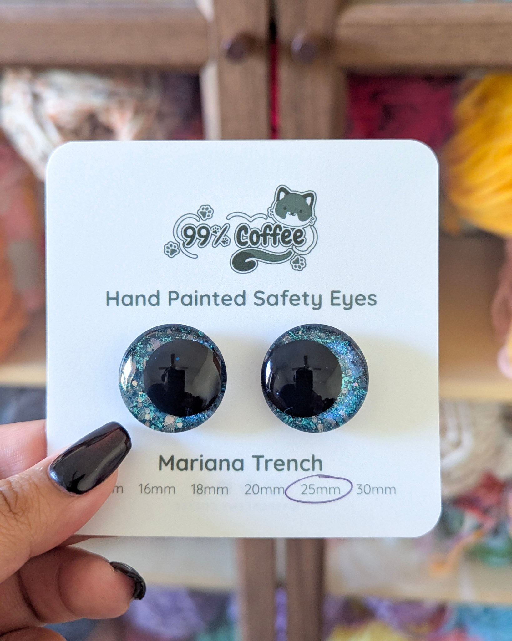 Mariana Trench - Hand - Painted Glitter Safety Eyes - 99% Coffee