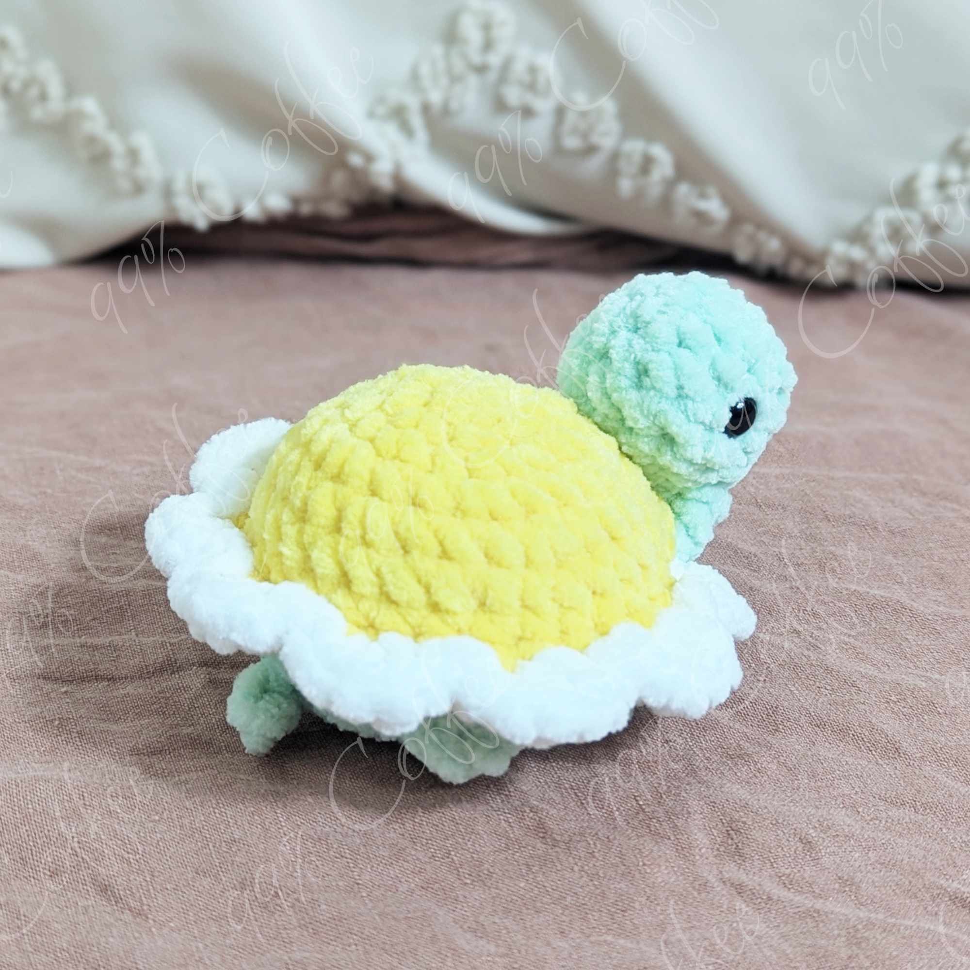 Mini Daisy Turtle Stuffed Animal - Cute Handmade Fruit Turtle Stuffed Animal - 99% Coffee - #color_daisy
