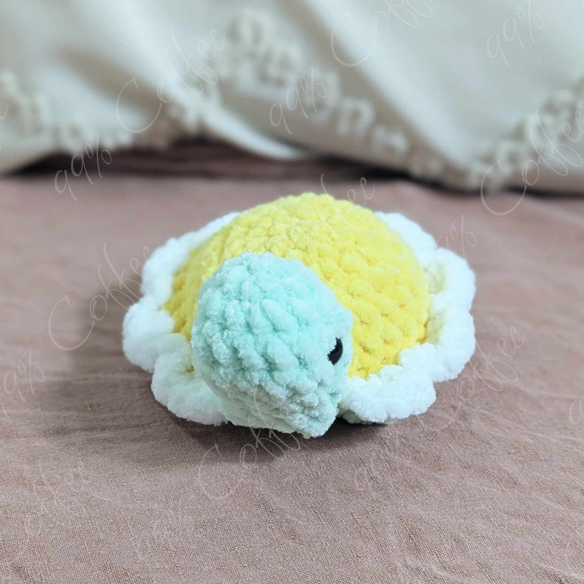 Mini Daisy Turtle Stuffed Animal - Cute Handmade Fruit Turtle Stuffed Animal - 99% Coffee - #color_daisy