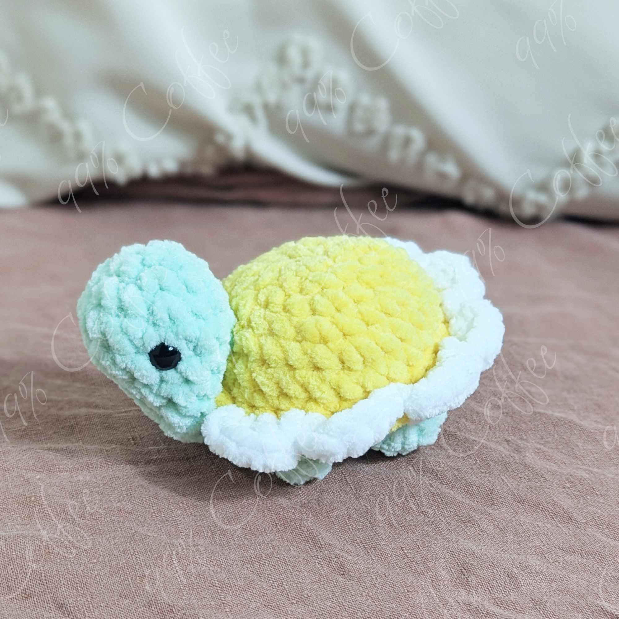 Mini Daisy Turtle Stuffed Animal - Cute Handmade Fruit Turtle Stuffed Animal - 99% Coffee - #color_daisy