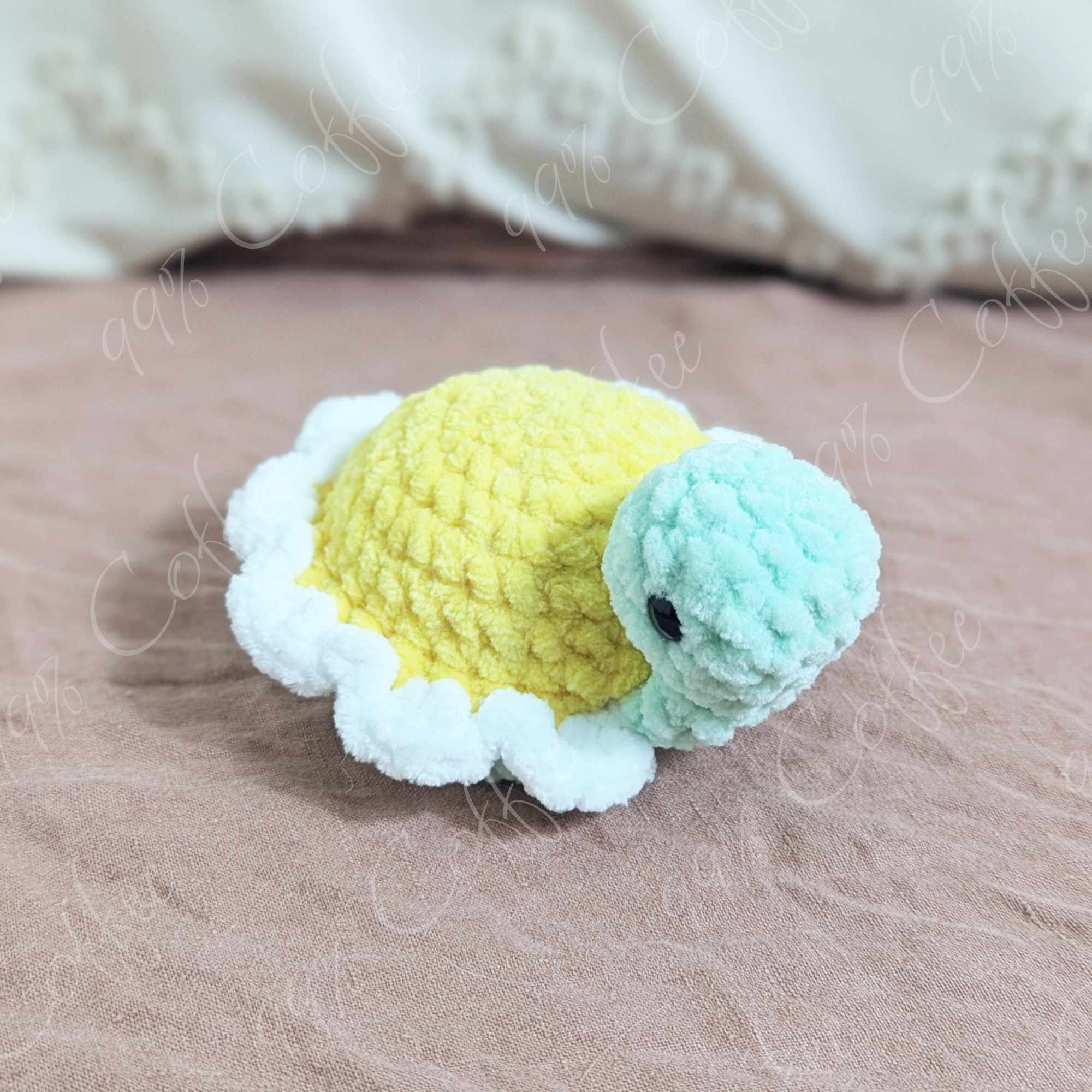 Mini Daisy Turtle Stuffed Animal - Cute Handmade Fruit Turtle Stuffed Animal - 99% Coffee - #color_daisy