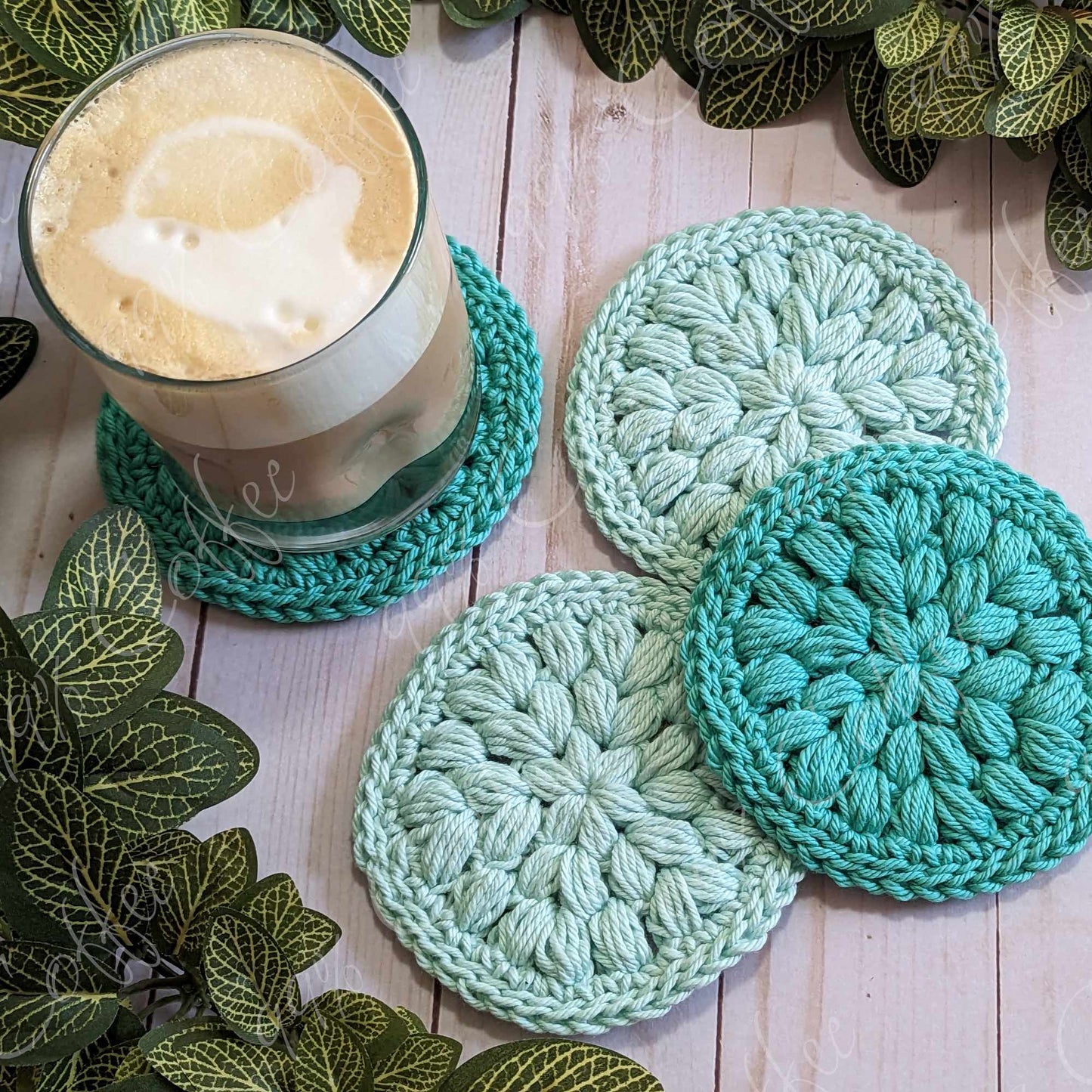 100% Cotton Coasters, Set of 4