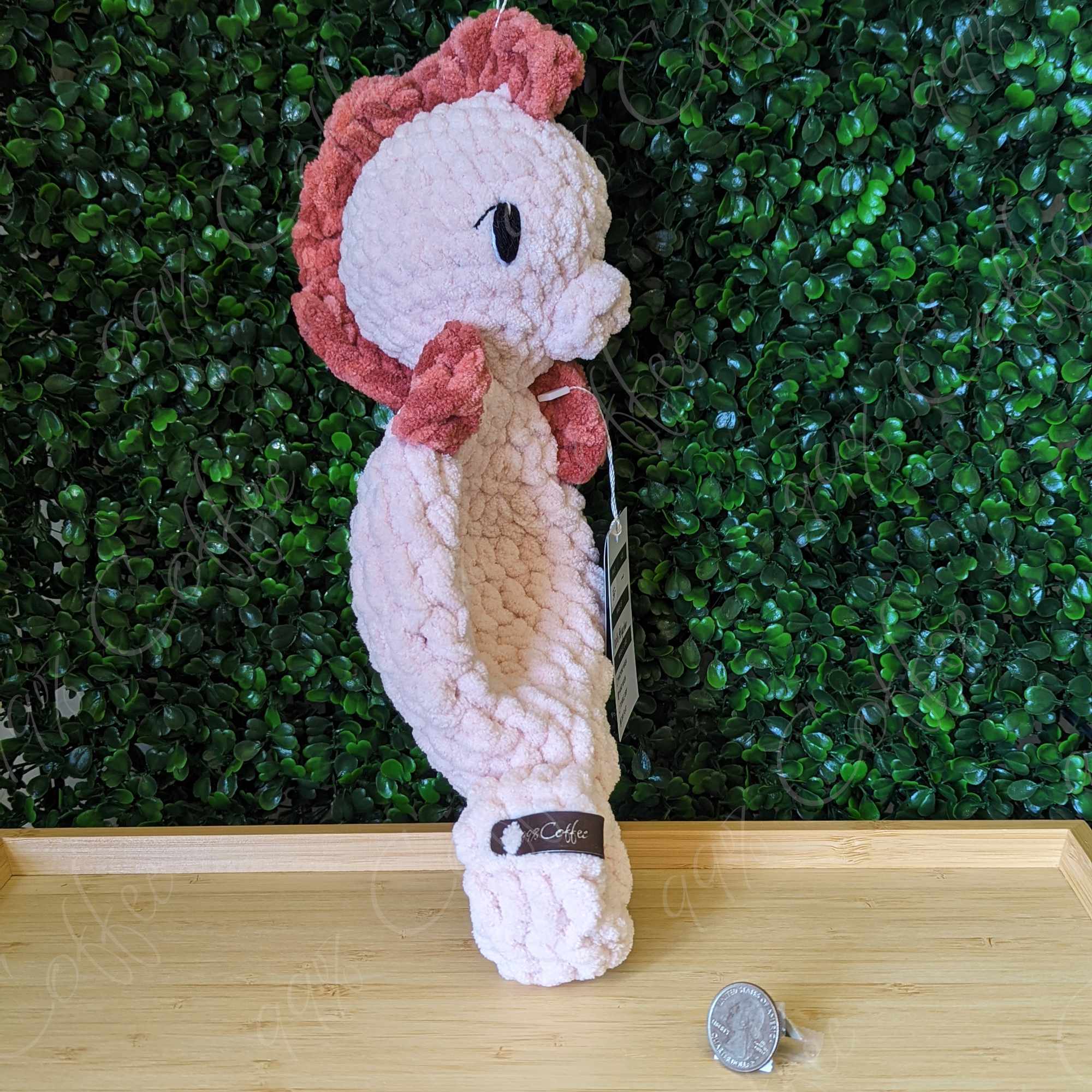 Seahorse Snuggler - Cute Handmade Seahorse Baby Lovey - 99% Coffee - #color_Pink