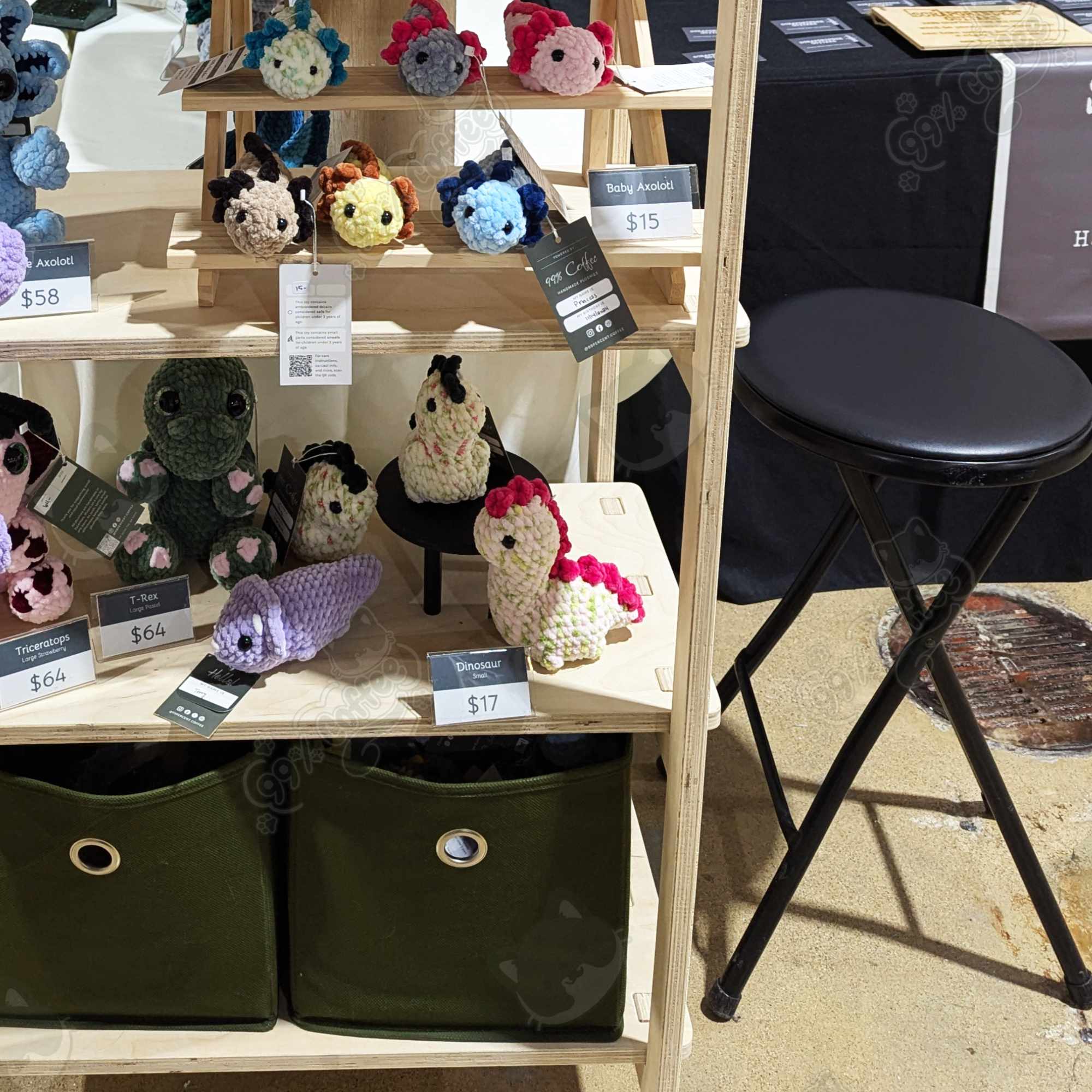 Small Brontosaurus Stuffed Animal - Handmade Dinosaur Stuffed Animal - 99% Coffee - #color_pink