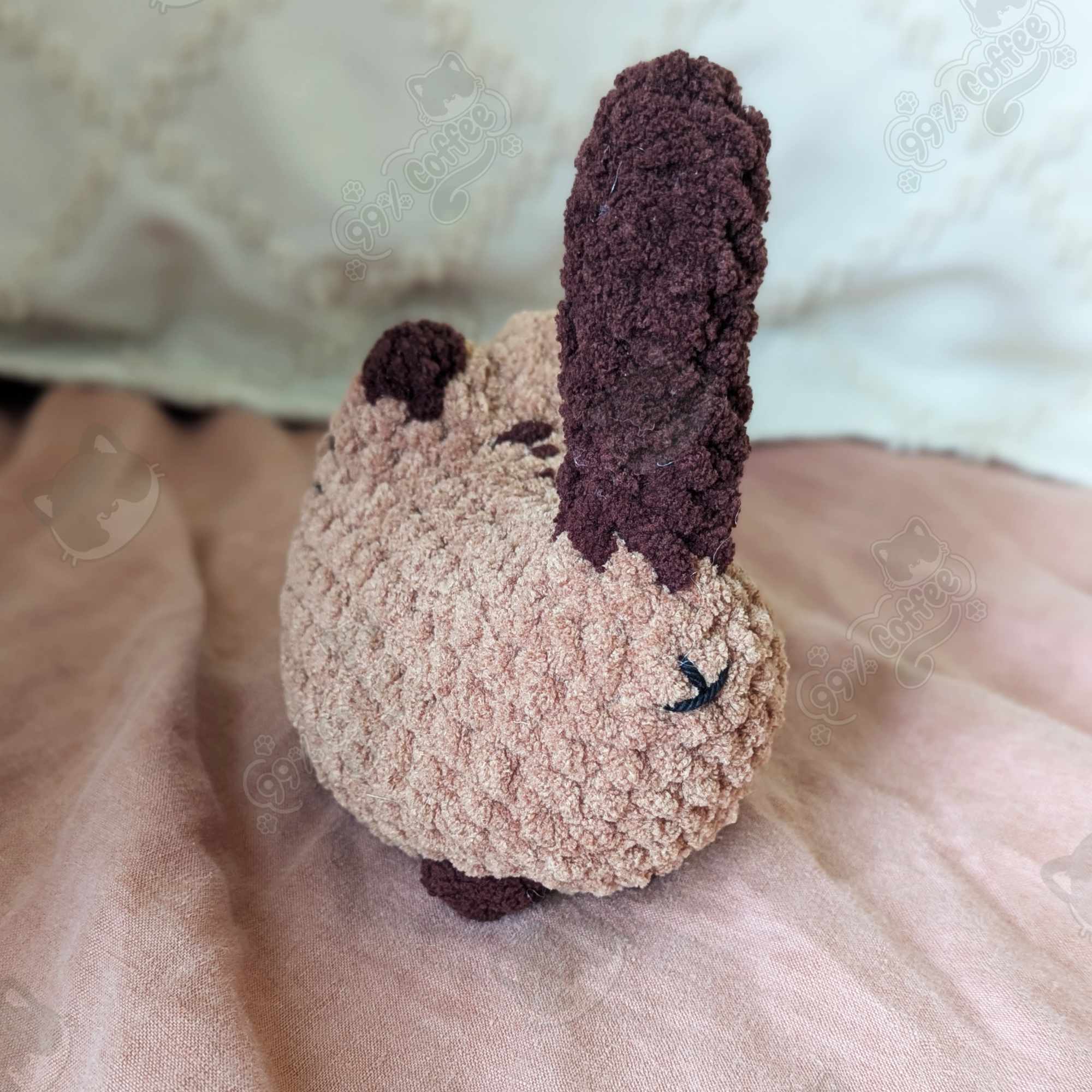 Customizable Loaf Cat Plushie, Siamese - Cute Handmade Custom Cat Stuffed Animal - 99% Coffee -