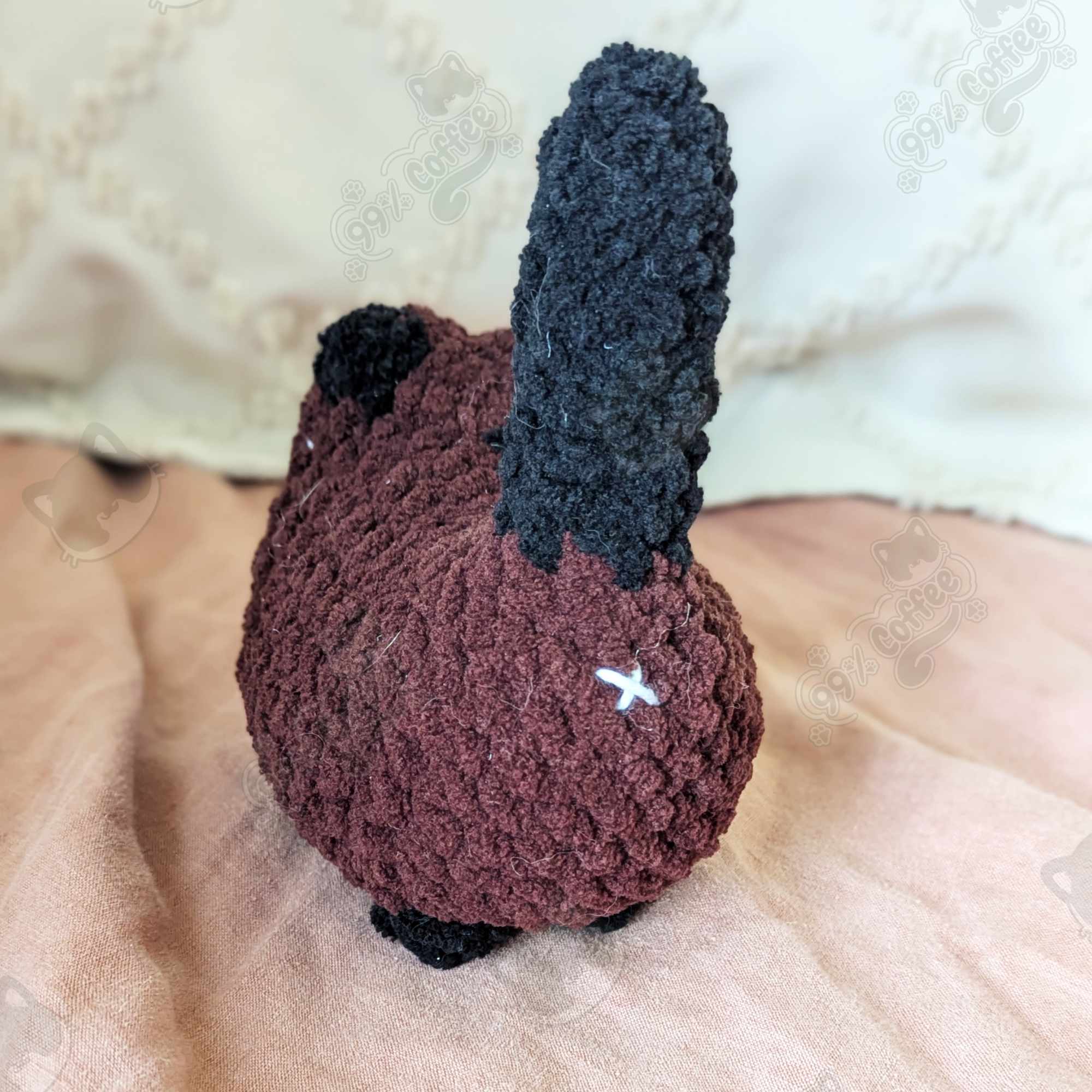 Customizable Loaf Cat Plushie, Siamese - Cute Handmade Custom Cat Stuffed Animal - 99% Coffee -