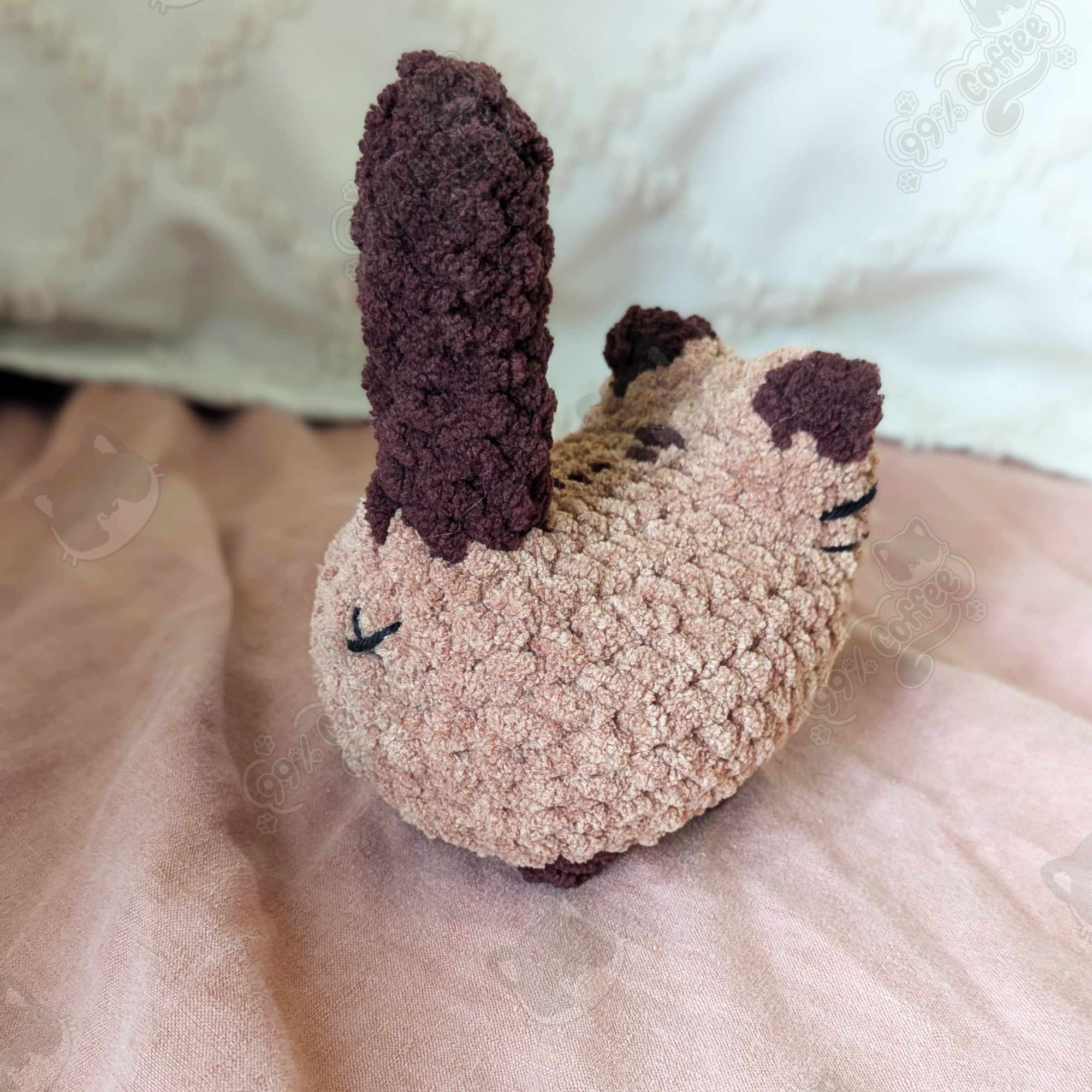 Customizable Loaf Cat Plushie, Siamese - Cute Handmade Custom Cat Stuffed Animal - 99% Coffee -